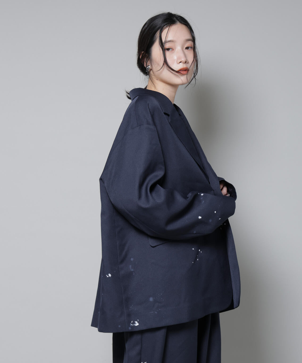 RhodolirioN/Oversized Jacket -Twill Paint(セットアップ可) 6715216012