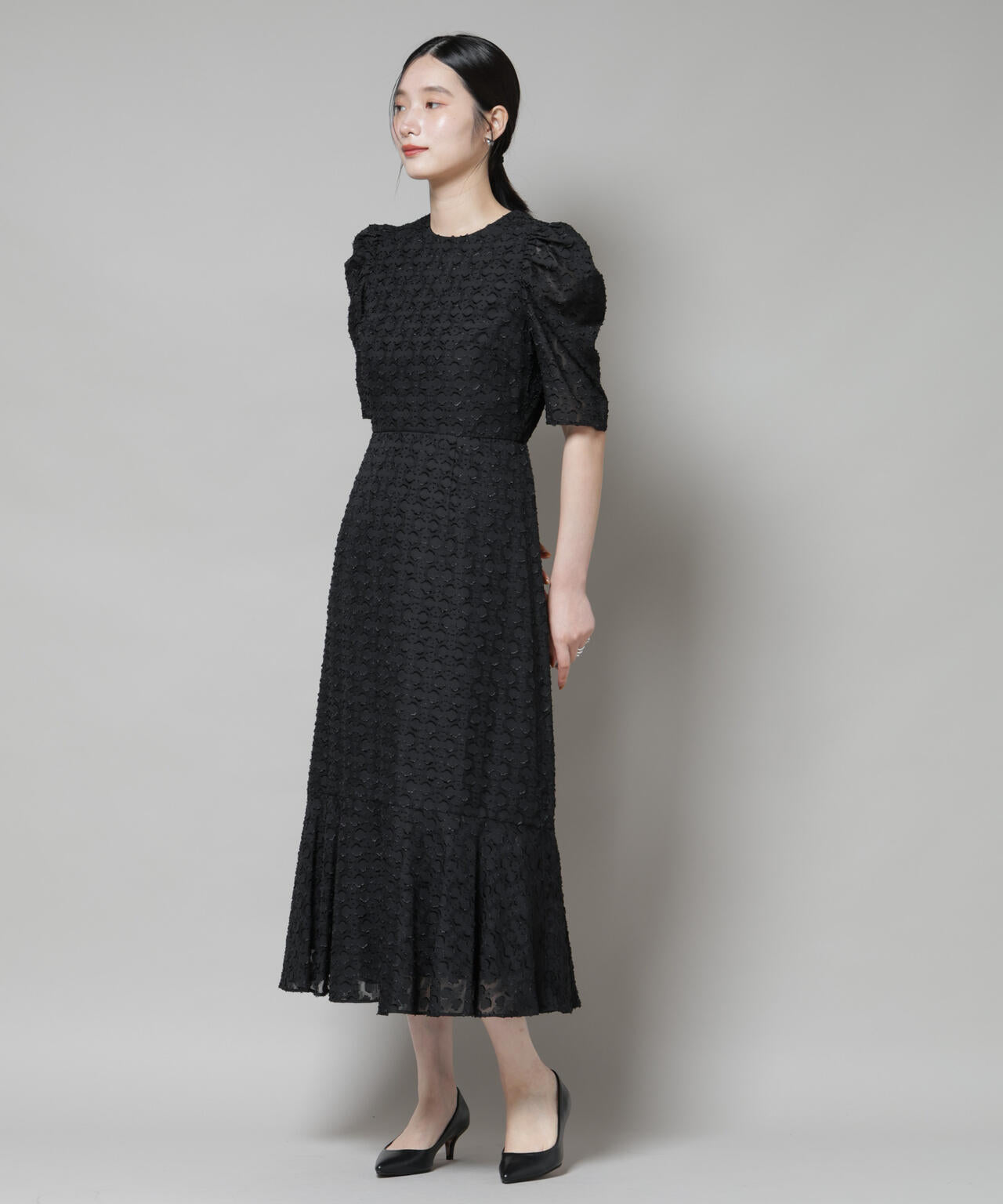 troisieme chaco/カットジャガードワンピース 6715219046