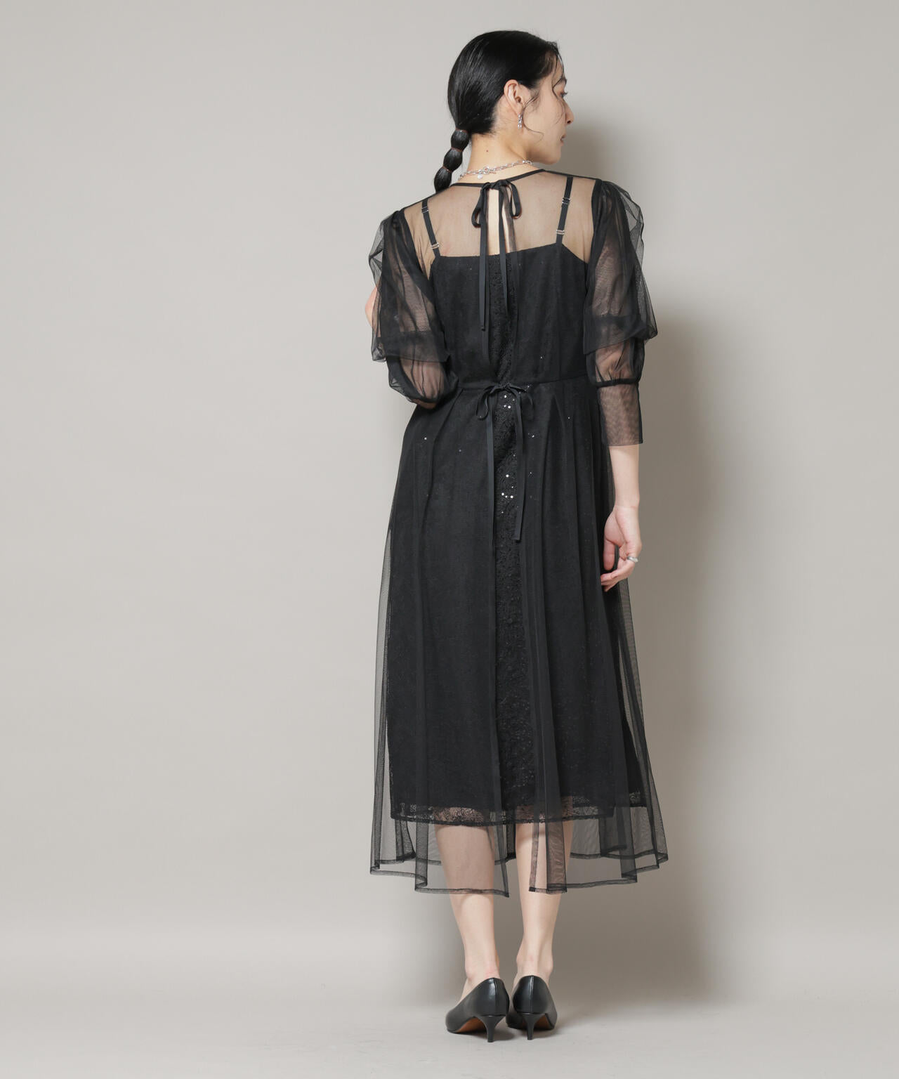 kaene/シアーエプロンレースキャミドレス 6715219051