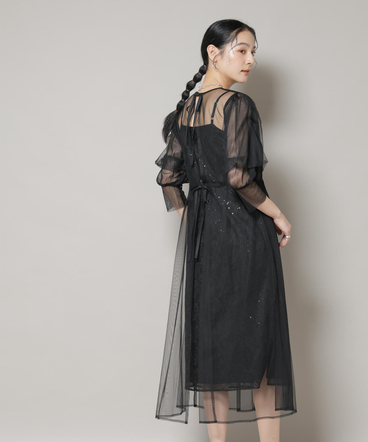 kaene/シアーエプロンレースキャミドレス 6715219051