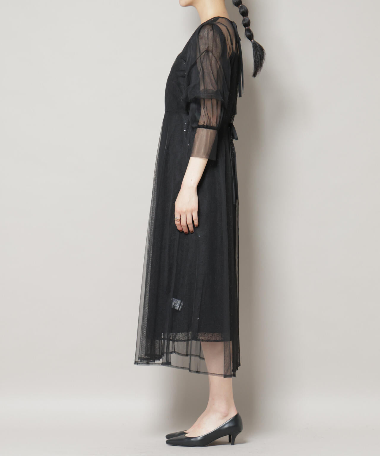 kaene/シアーエプロンレースキャミドレス 6715219051