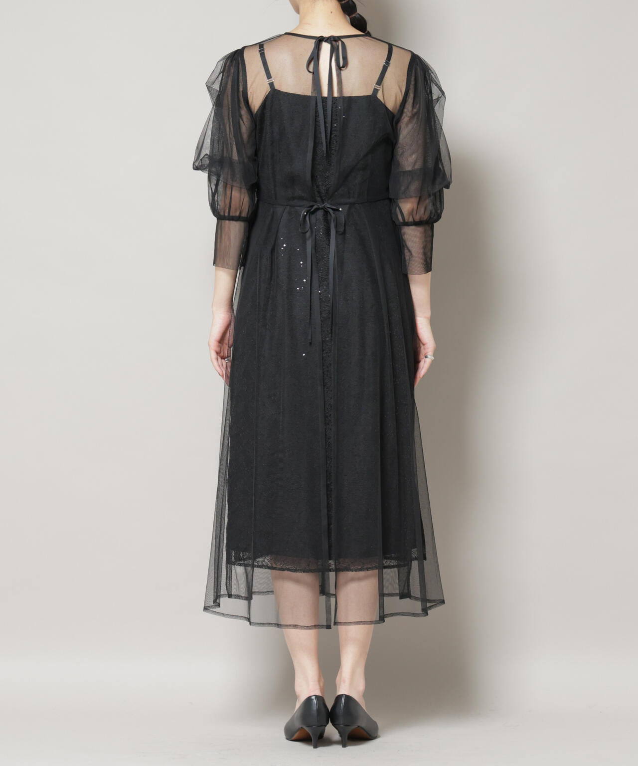 kaene/シアーエプロンレースキャミドレス 6715219051