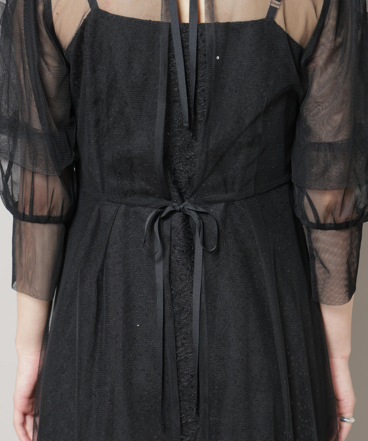 kaene/シアーエプロンレースキャミドレス 6715219051