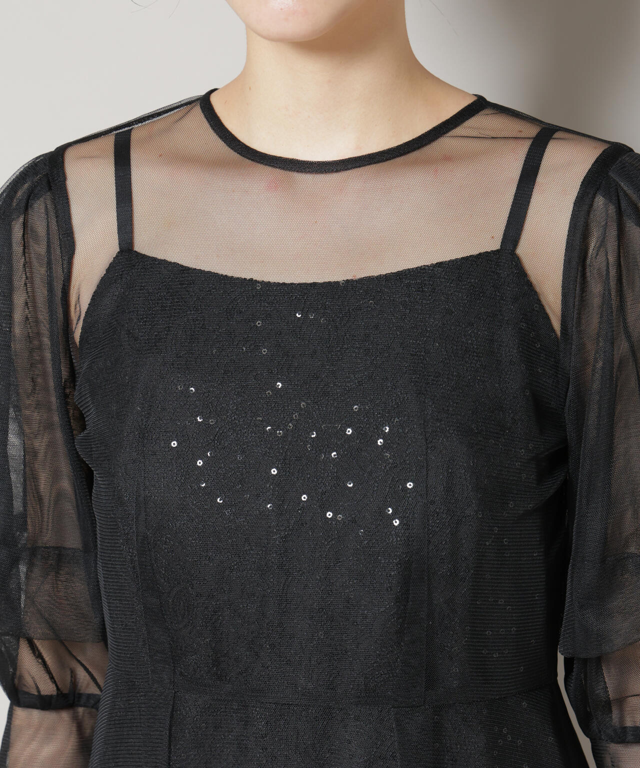 kaene/シアーエプロンレースキャミドレス 6715219051