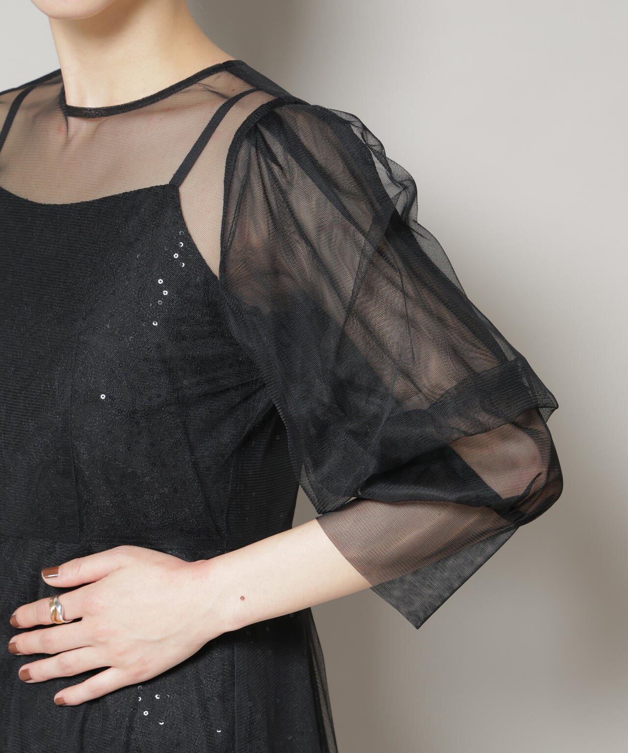 kaene/シアーエプロンレースキャミドレス 6715219051