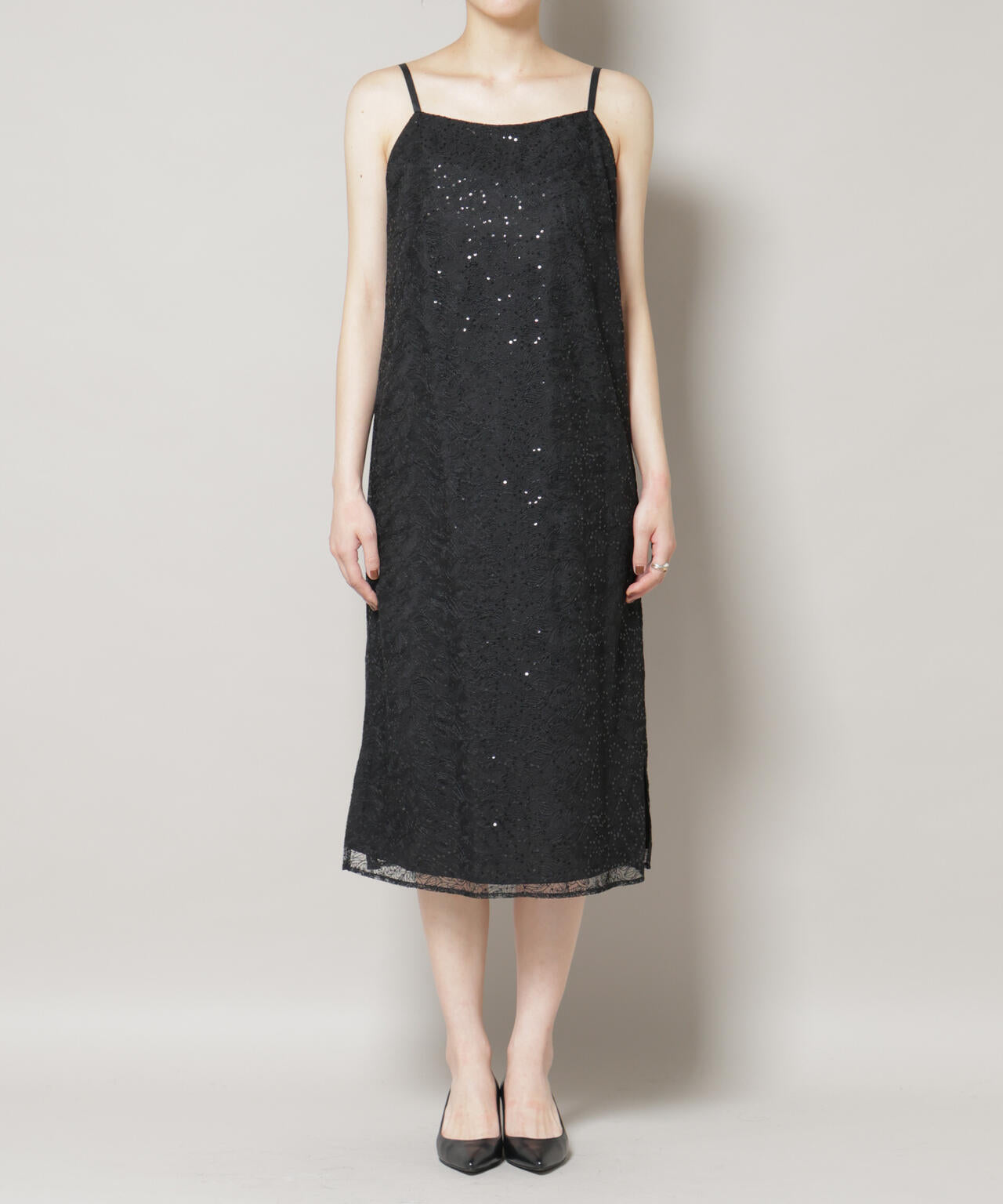 kaene/シアーエプロンレースキャミドレス 6715219051