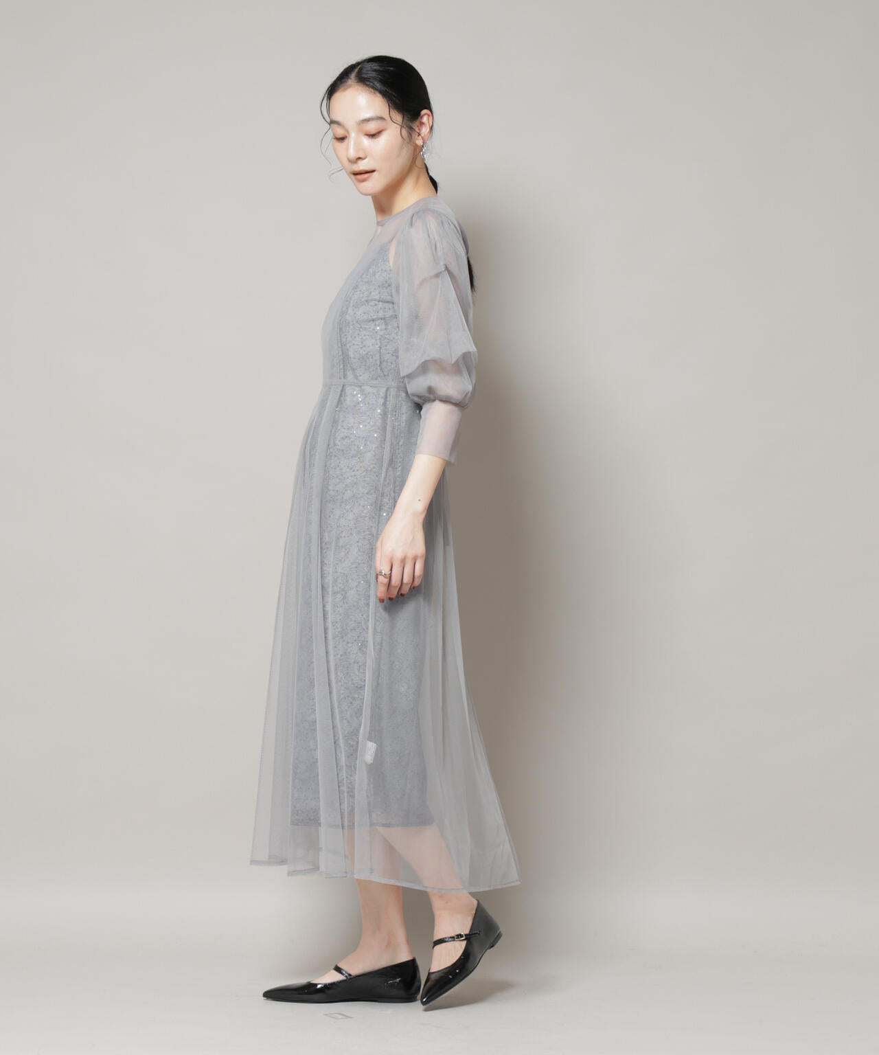 kaene/シアーエプロンレースキャミドレス 6715219051