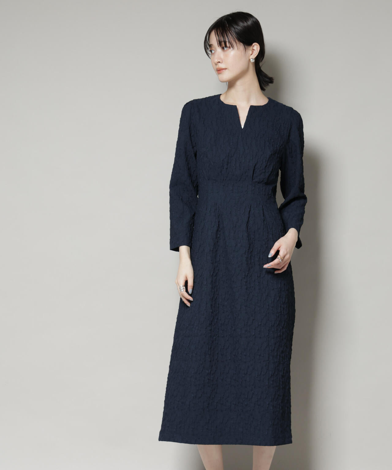 troisieme chaco/PUFFY JACQUARD　ワンピース