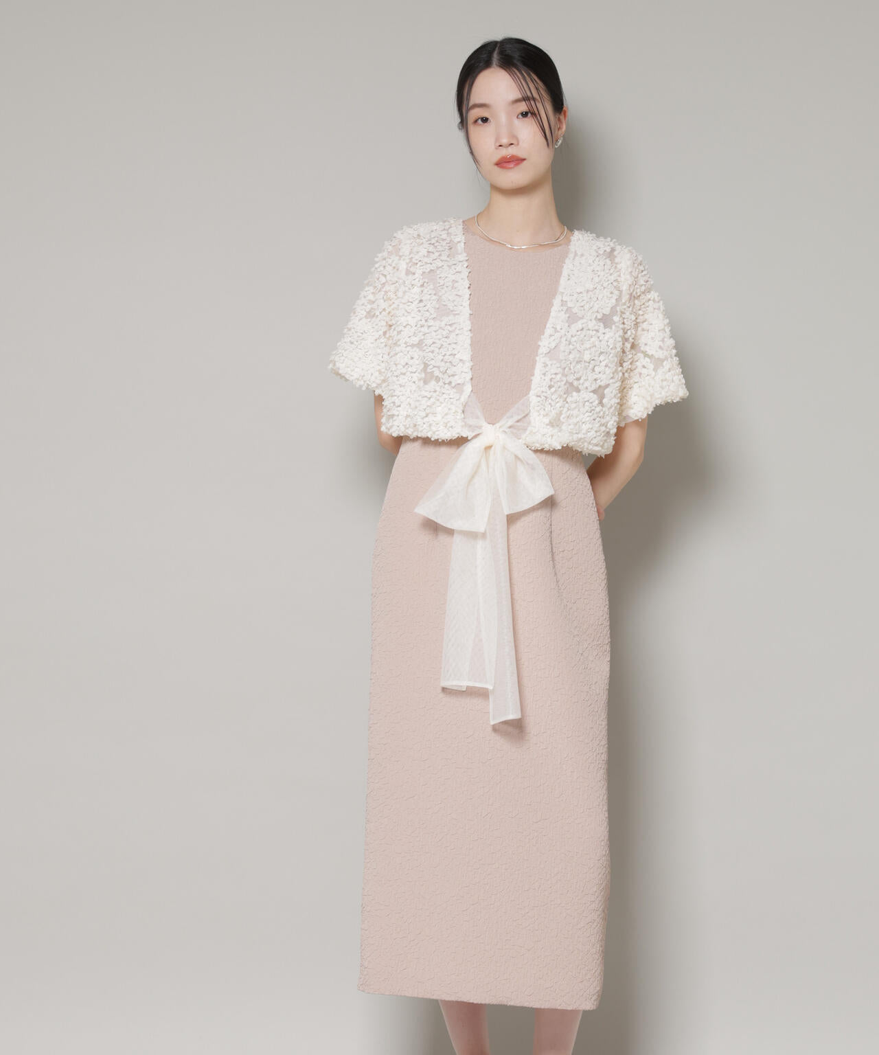 kaene/デザインリボンボレロセットドレス