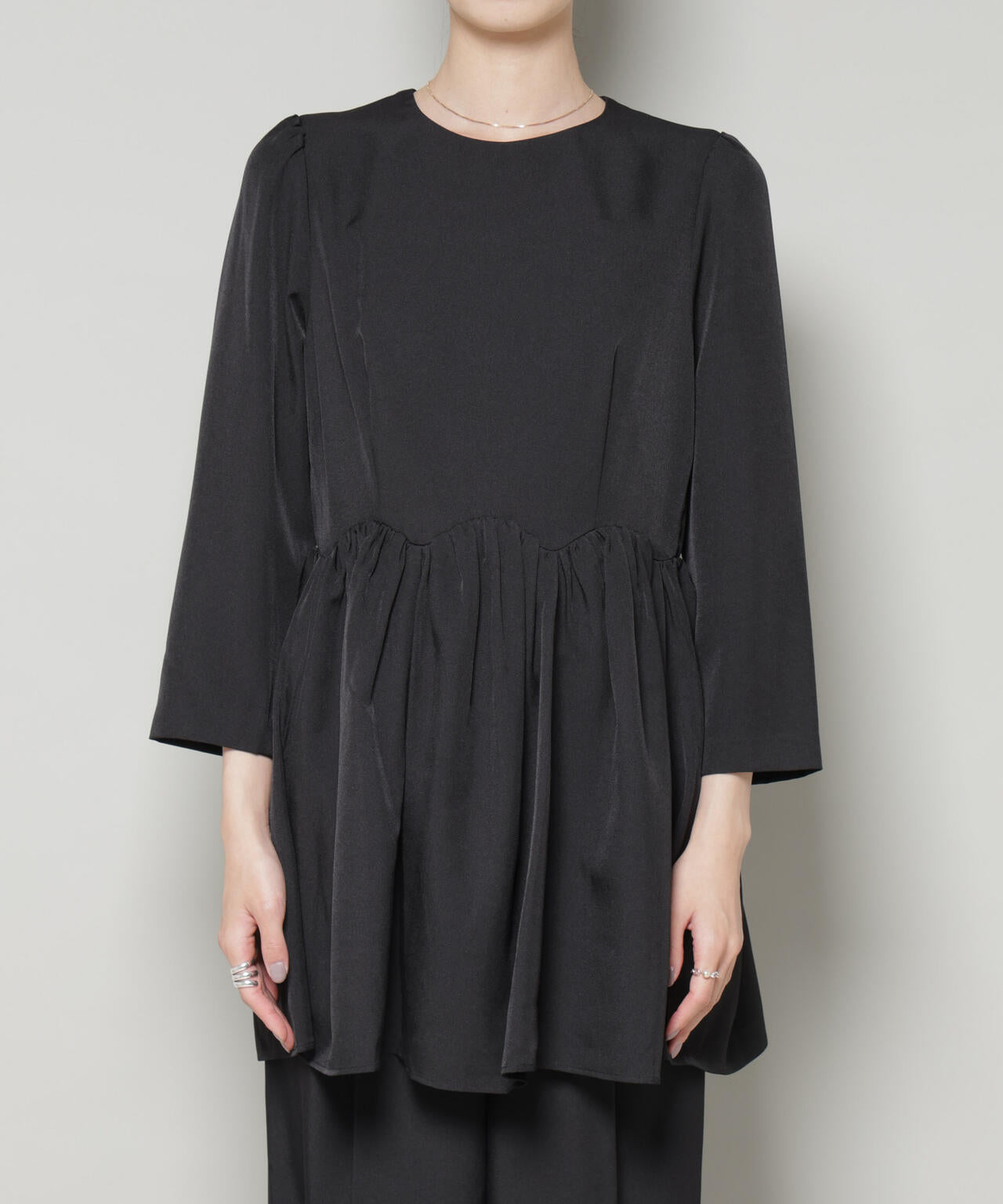 troisieme chaco/TWILL ペプラムトップス(セットアップ可) 6715220034