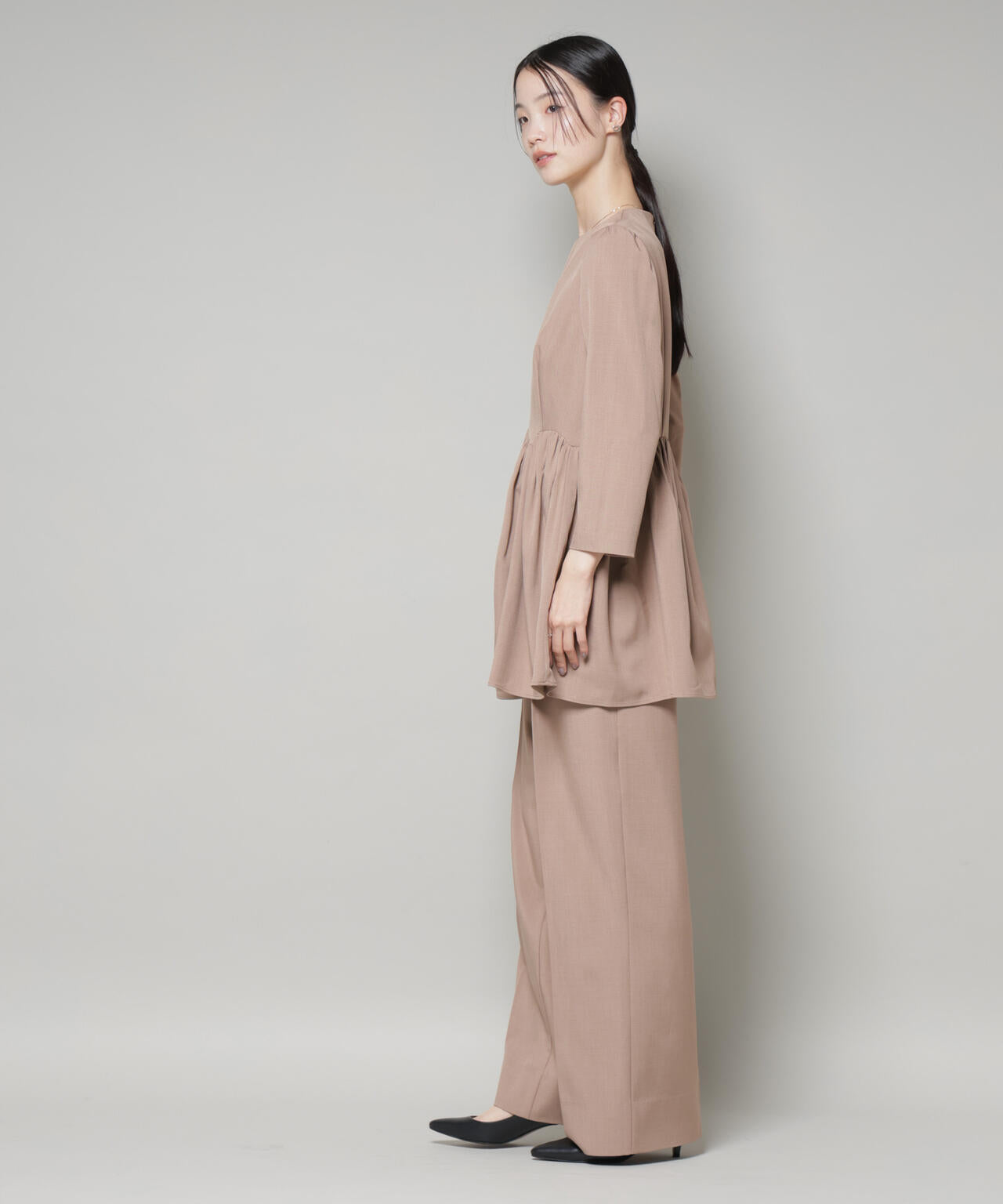 troisieme chaco/TWILL ペプラムトップス(セットアップ可) 6715220034