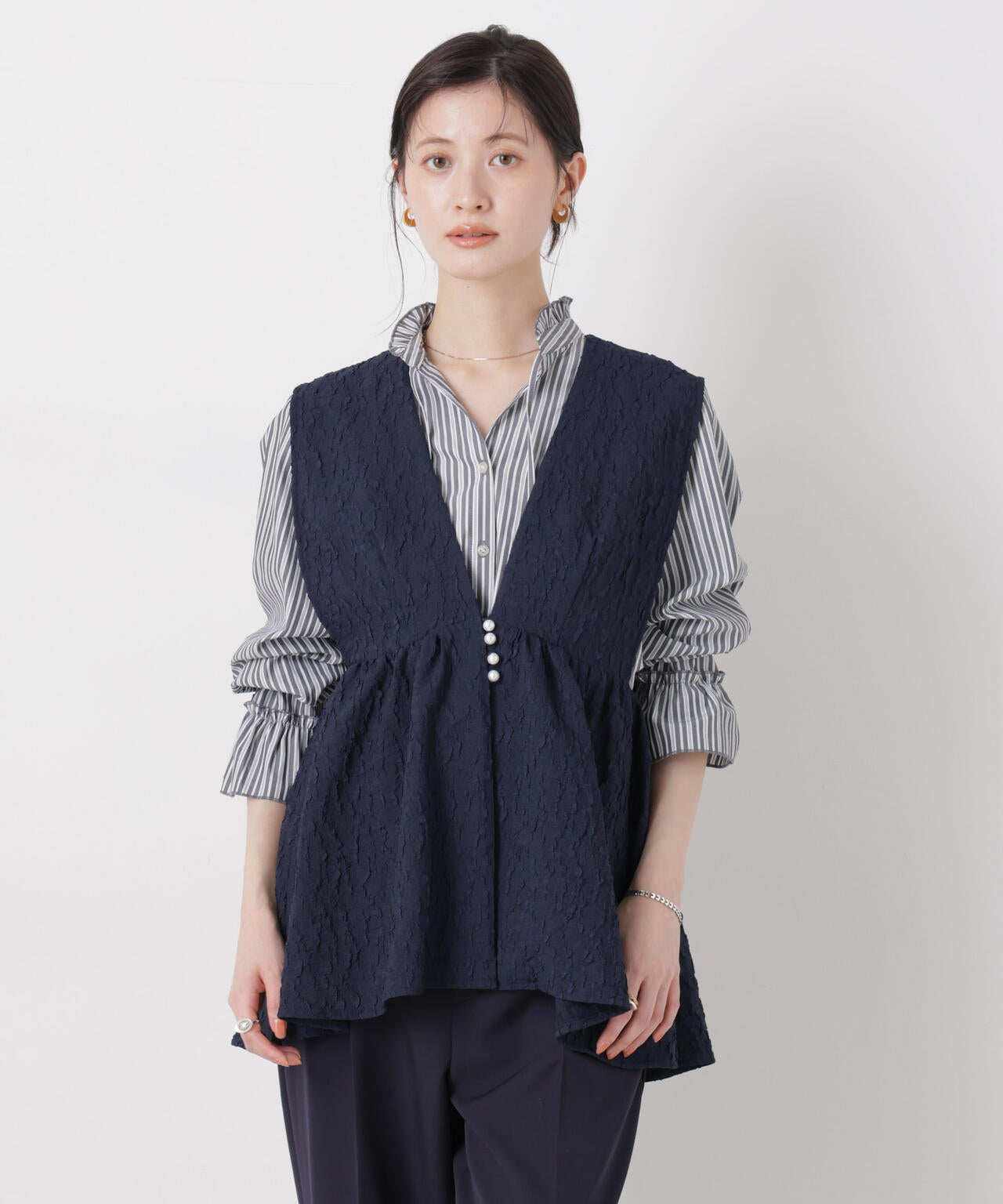 troisieme chaco/別注 PUFFY JACQUARD ジレ