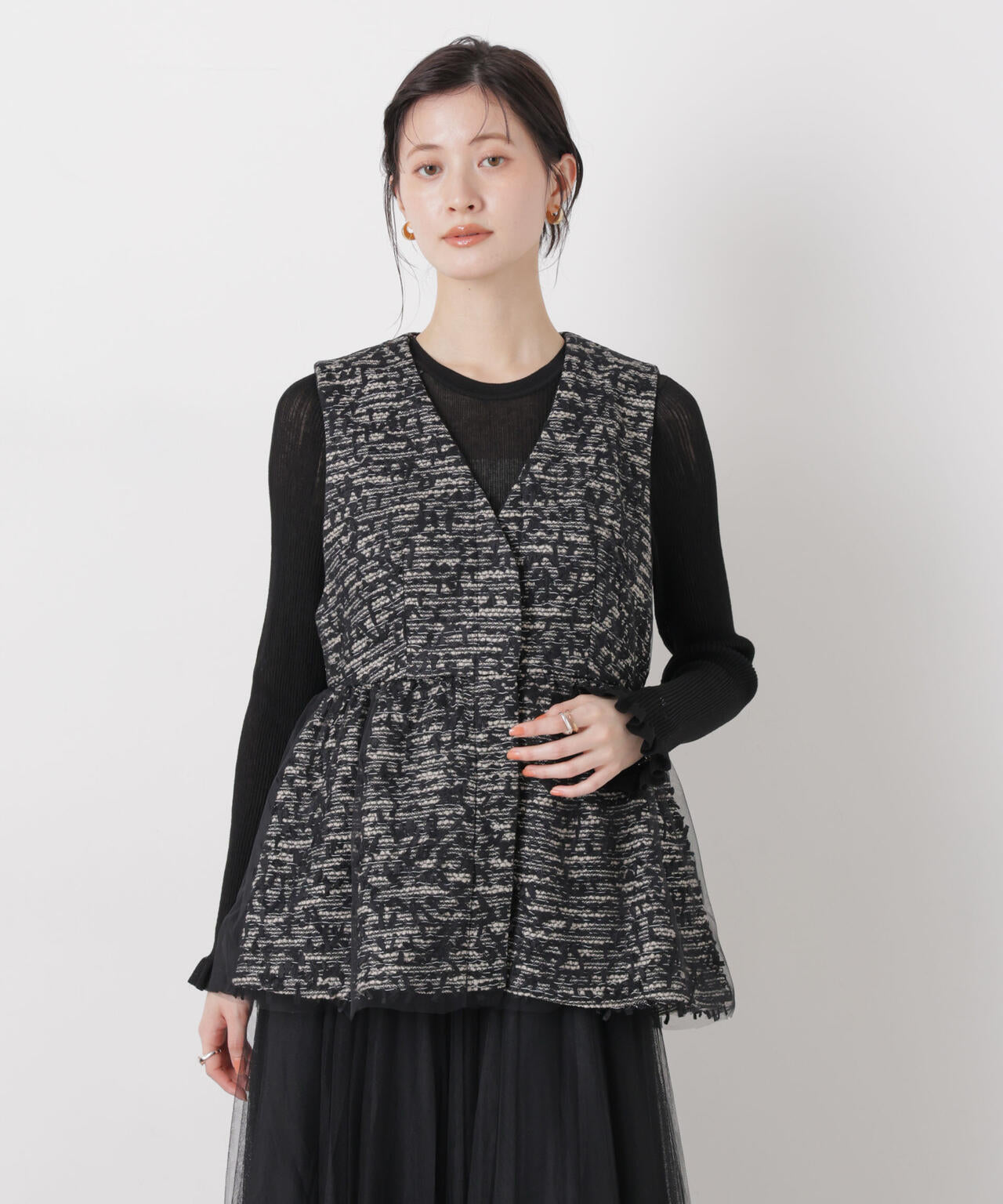 troisieme chaco/ＴWEED×TULLE ジレ 6716116004