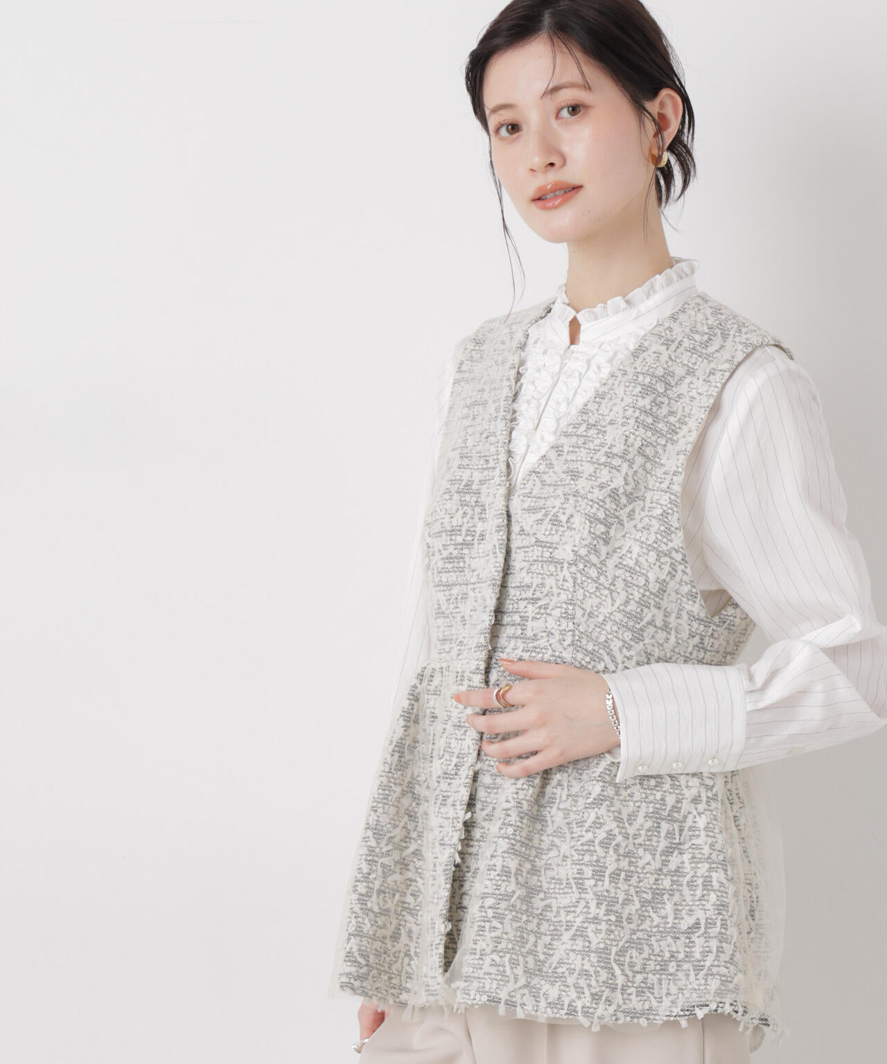 troisieme chaco/ＴWEED×TULLE ジレ 6716116004
