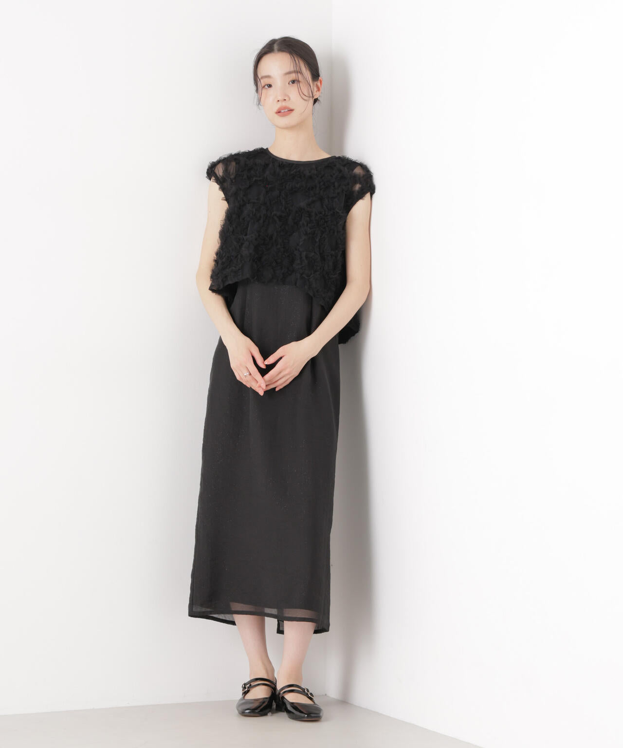 kaene/フラッフィーフラワーコンビドレス 6716119012
