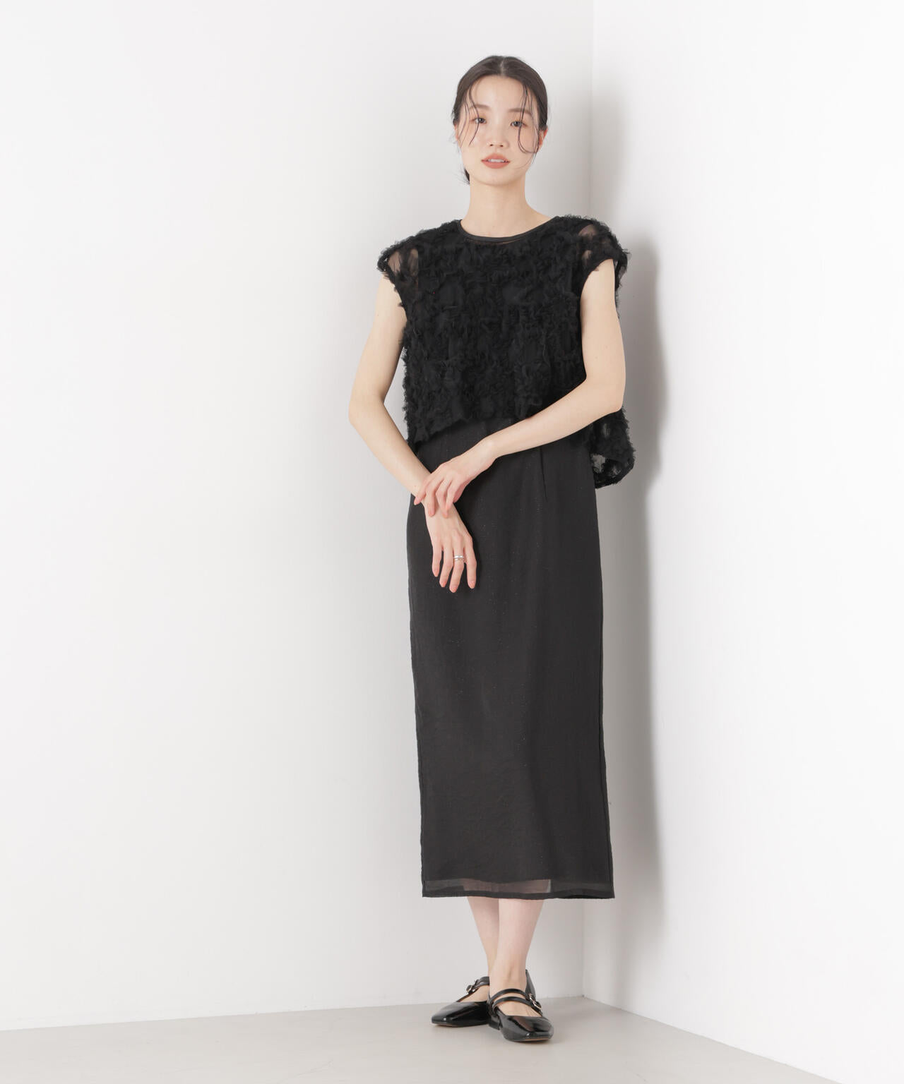 kaene/フラッフィーフラワーコンビドレス