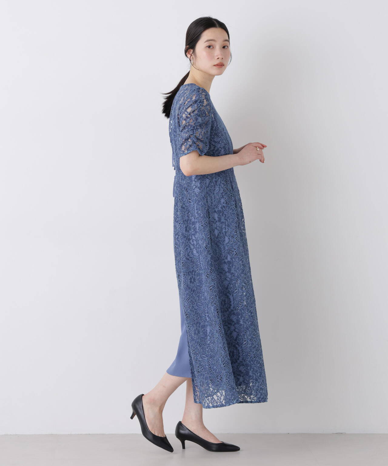 kaene/配色レースエプロンワンピース 6716119018
