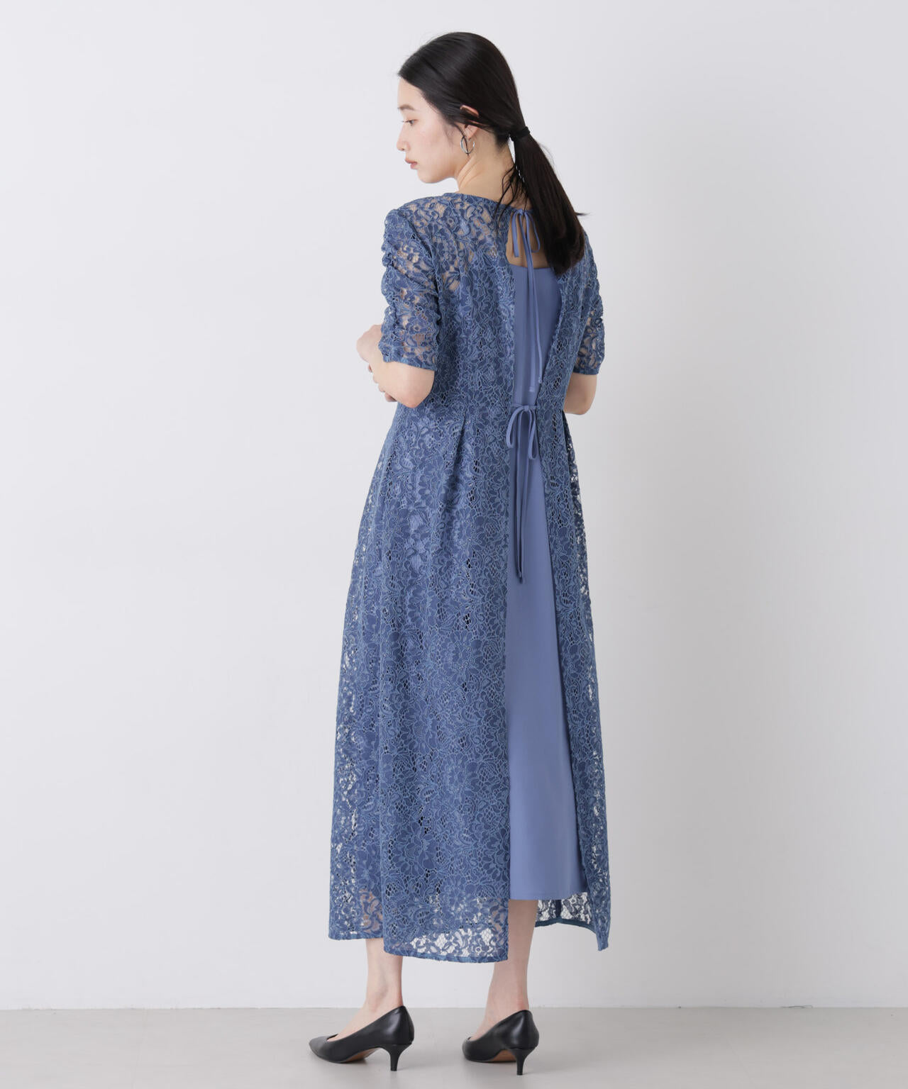 kaene/配色レースエプロンワンピース 6716119018