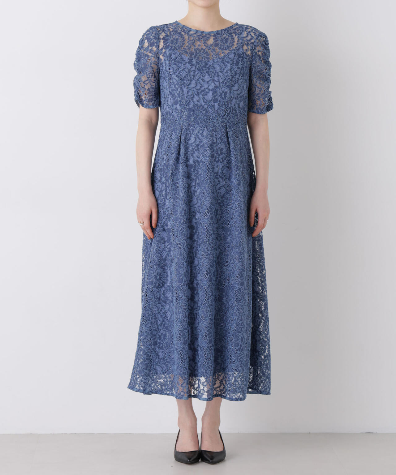 kaene/配色レースエプロンワンピース 6716119018