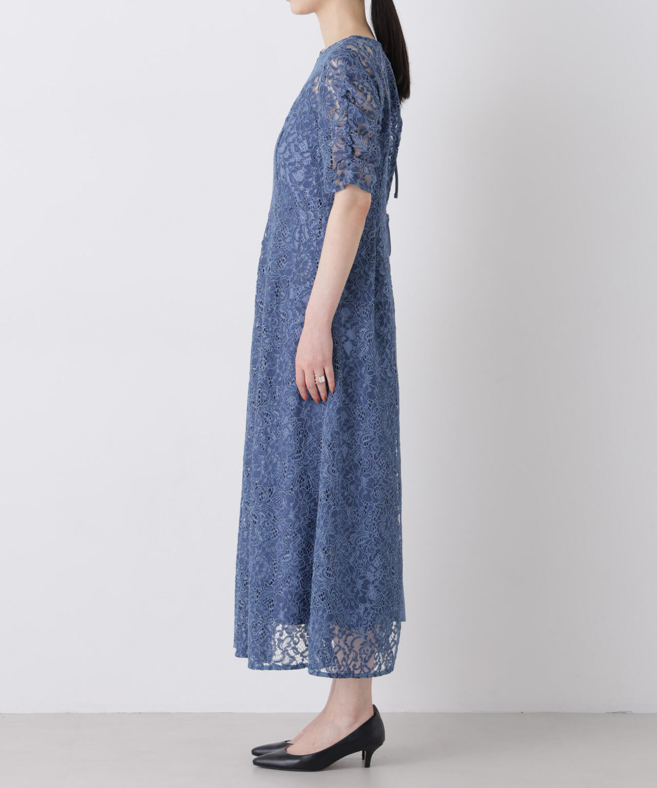 kaene/配色レースエプロンワンピース 6716119018