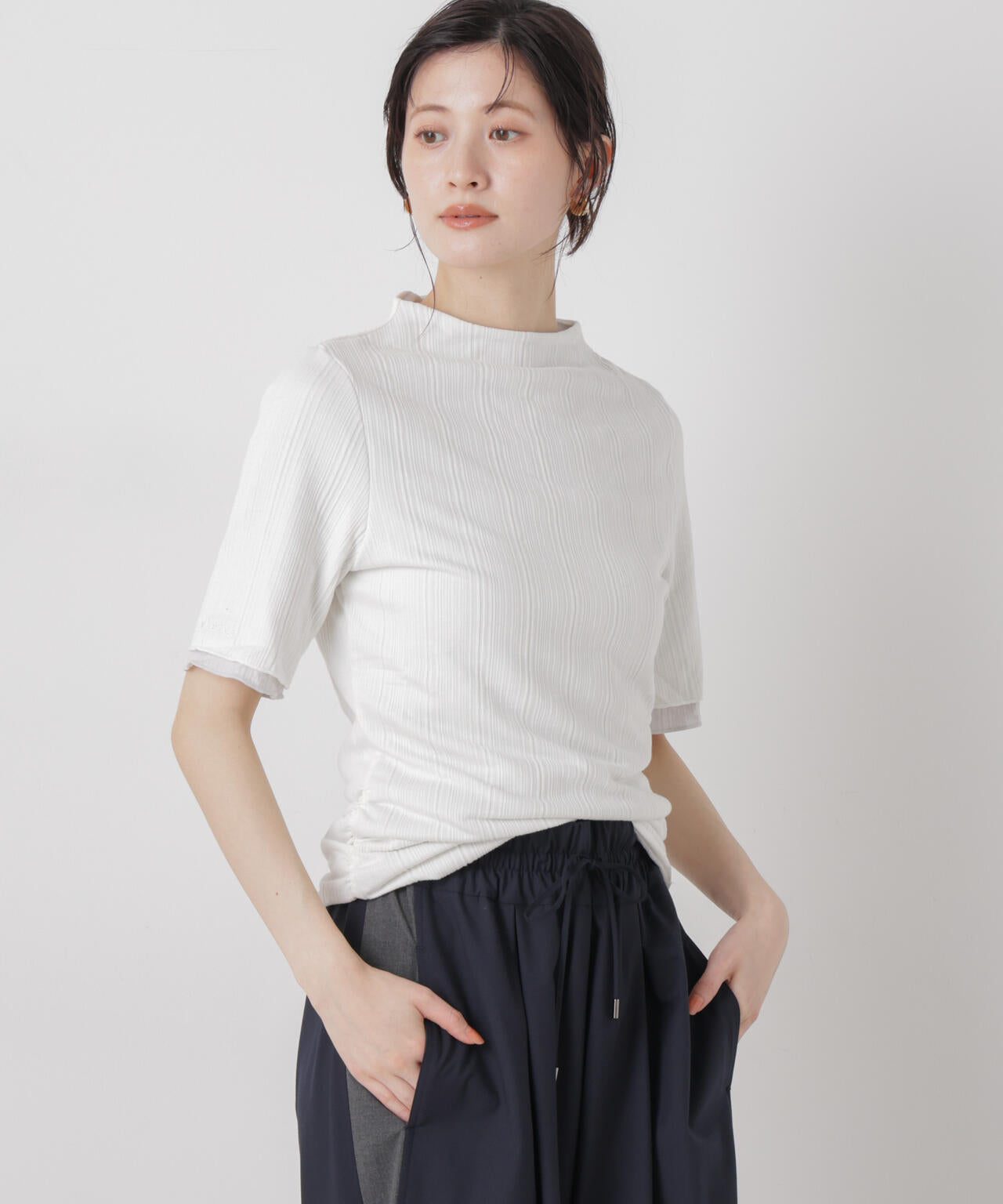 new balance/NB Greyカラーブロック半袖トップ 6716124015