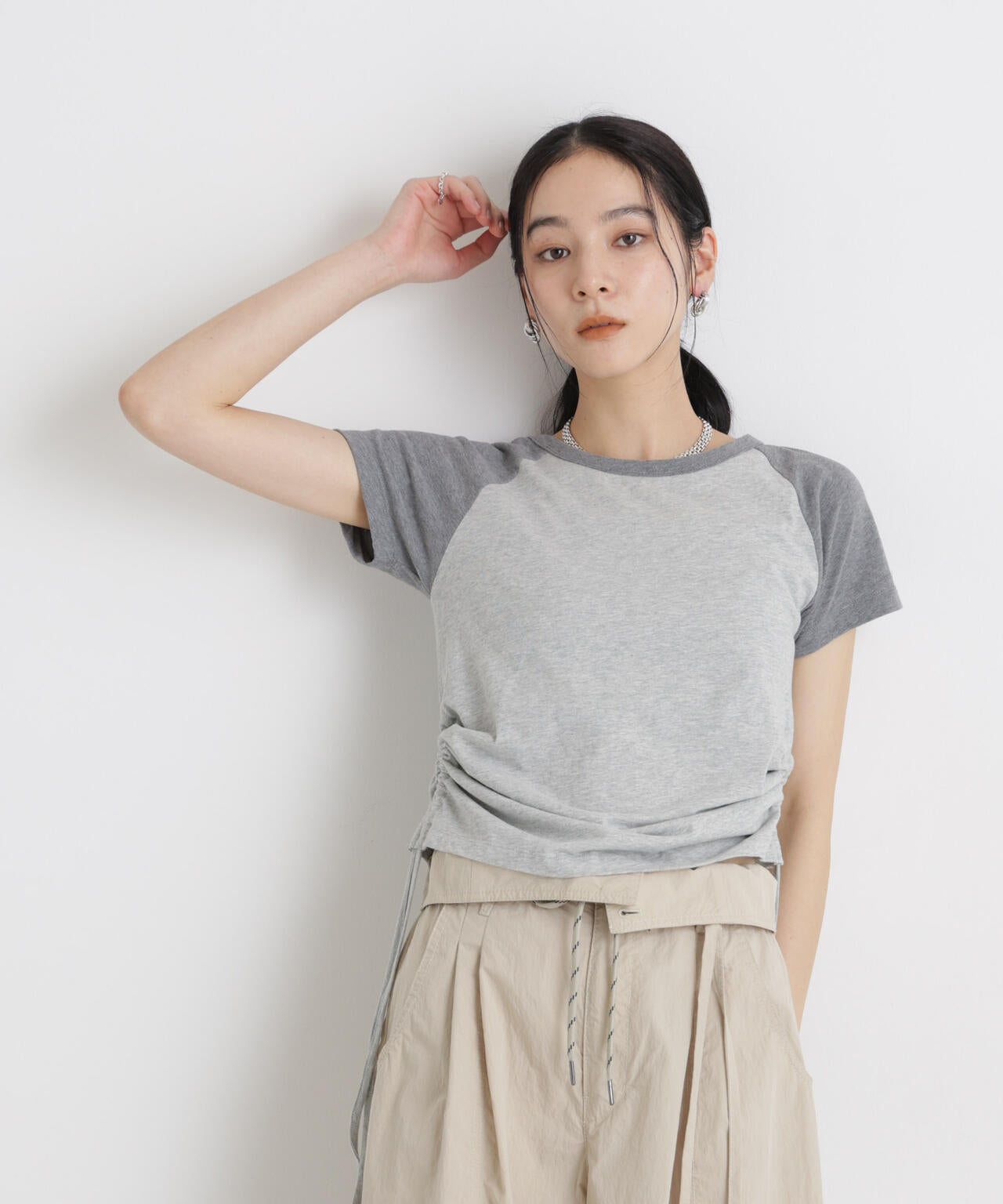 BOOKCLUB/別注 Raglan shirring shirts 6716124029
