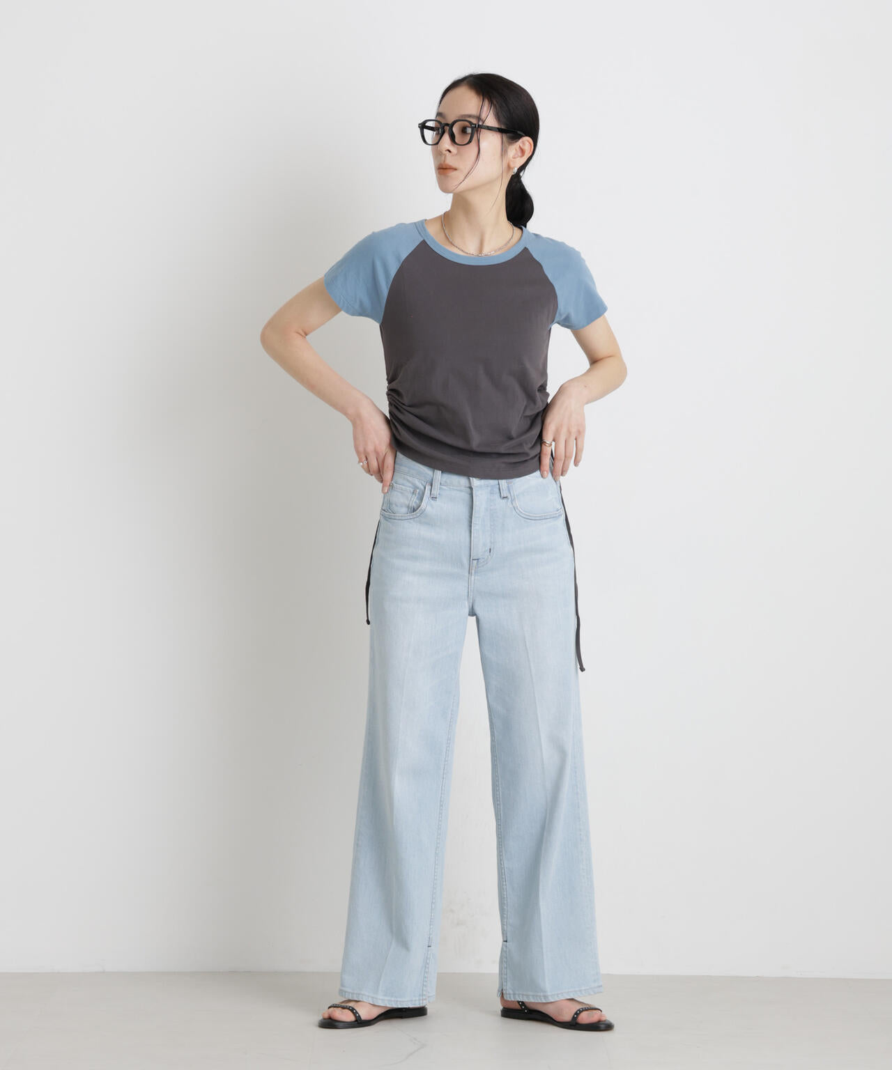BOOKCLUB/別注 Raglan shirring shirts 6716124029