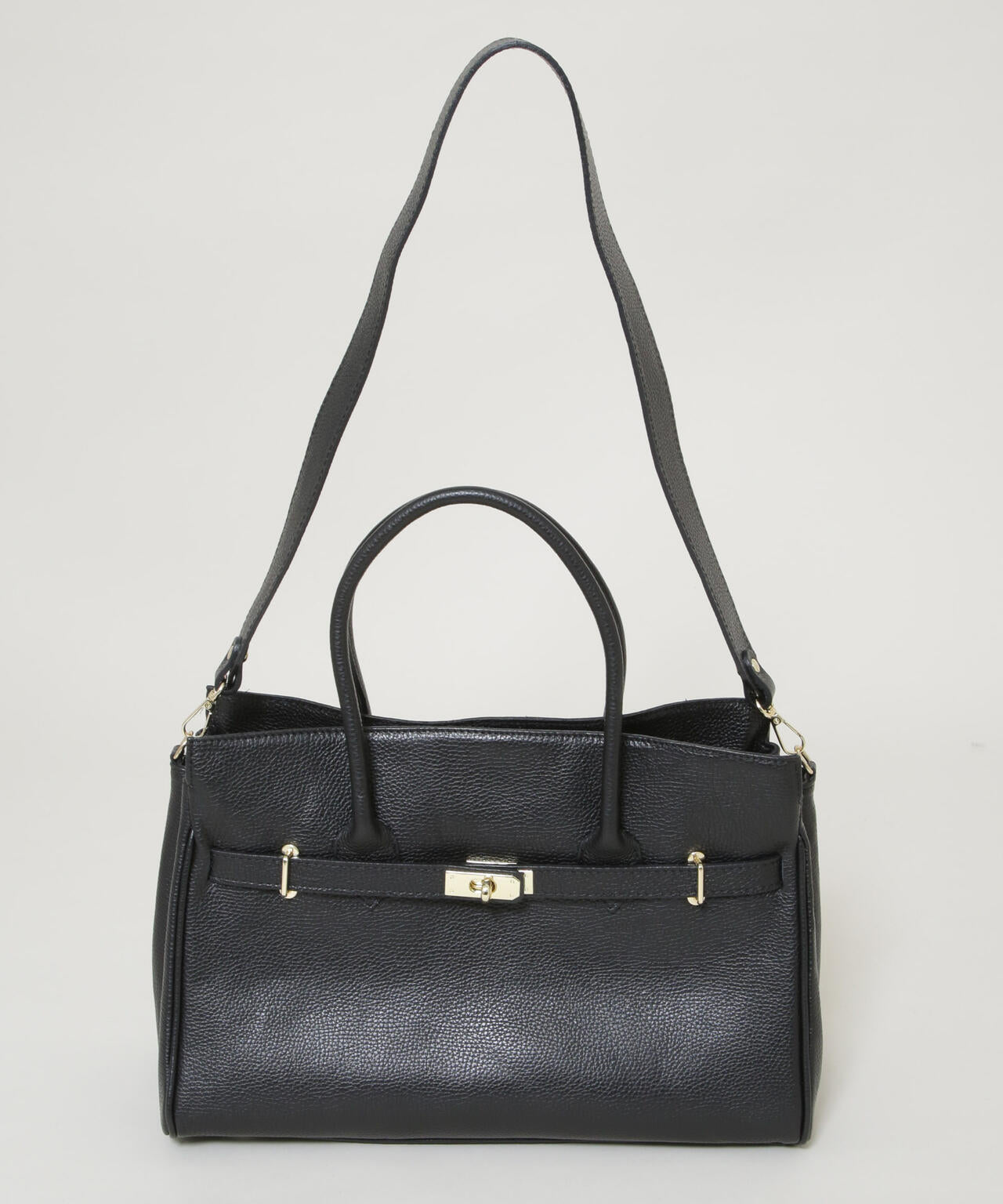 AULENTTI/レザーターンロックモチーフビッグトート 6716132027