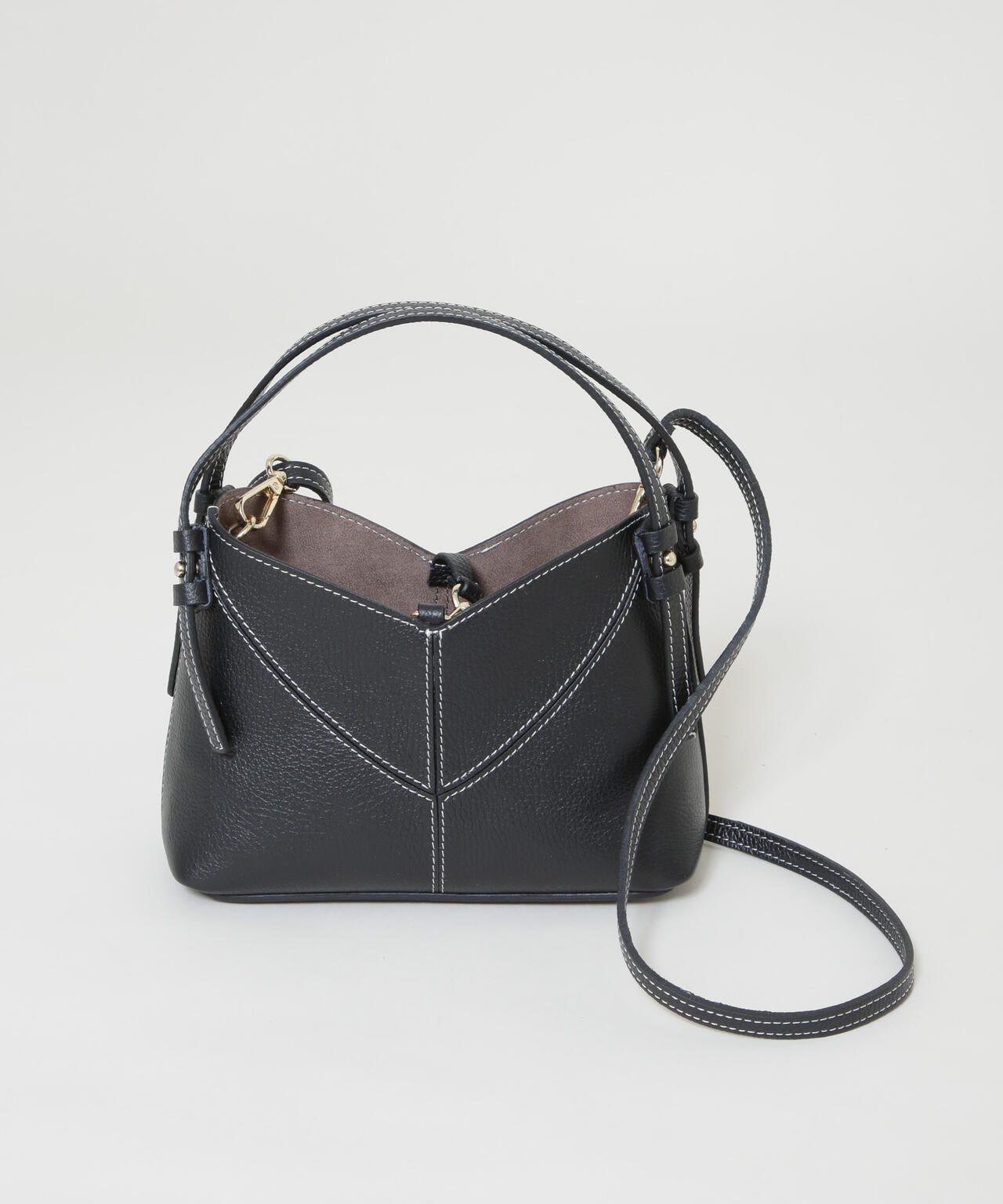 AULENTTI/レザーステッチショルダーバッグ 6716132072