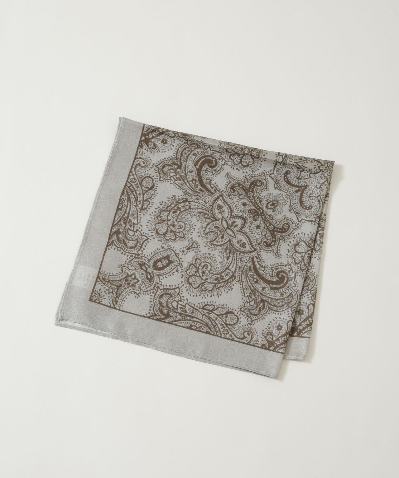 BRIGHT STAR/SILK BANDANA MOTIF SCARF GRAY