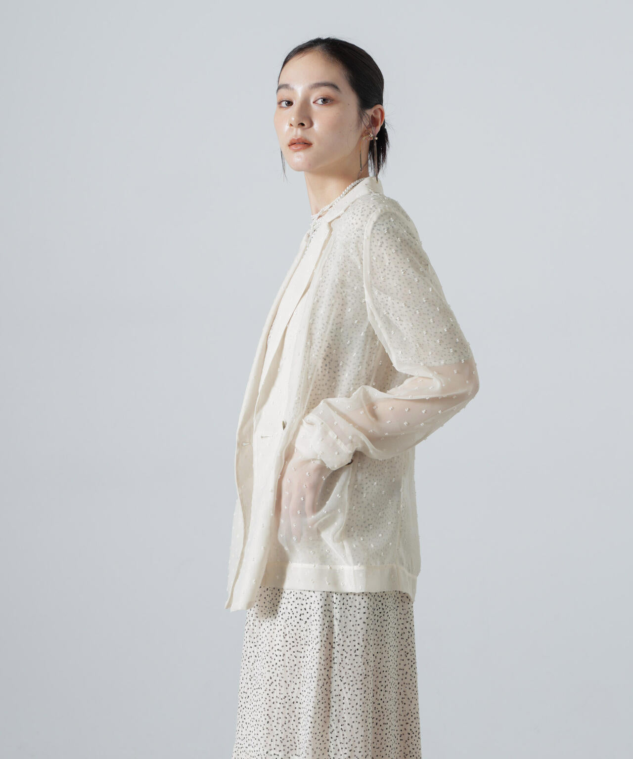 troisiemechaco/SHEER CUT JACQUARD ジャケット 6716216007