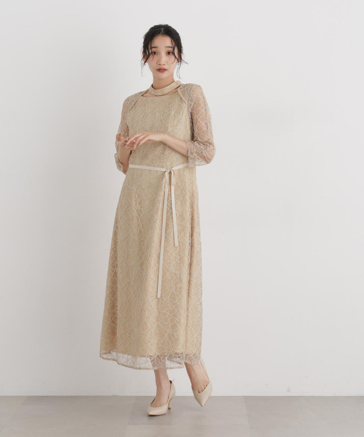 kaene/コードレースチョーカーネックドレス 6716219038