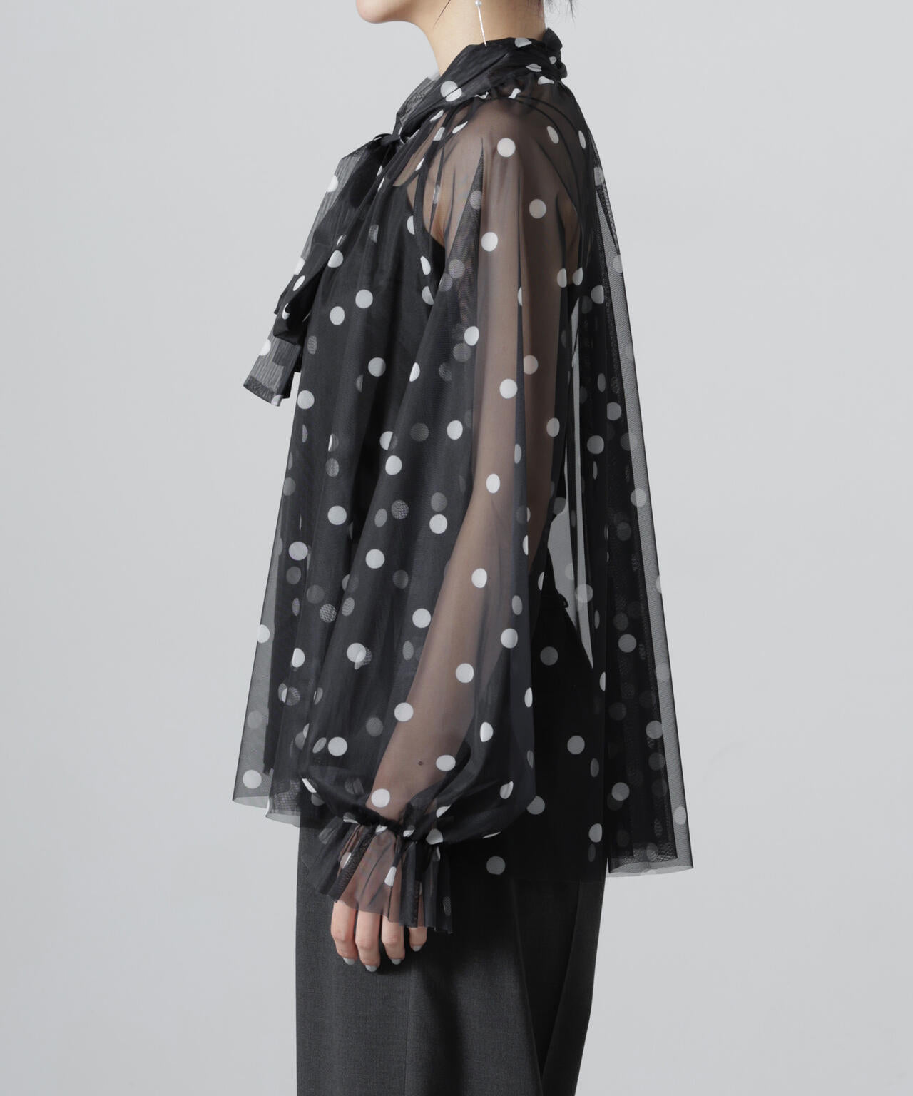 troisiemechaco/DOT×TULLE ブラウス(セットアップ可) 6716220011