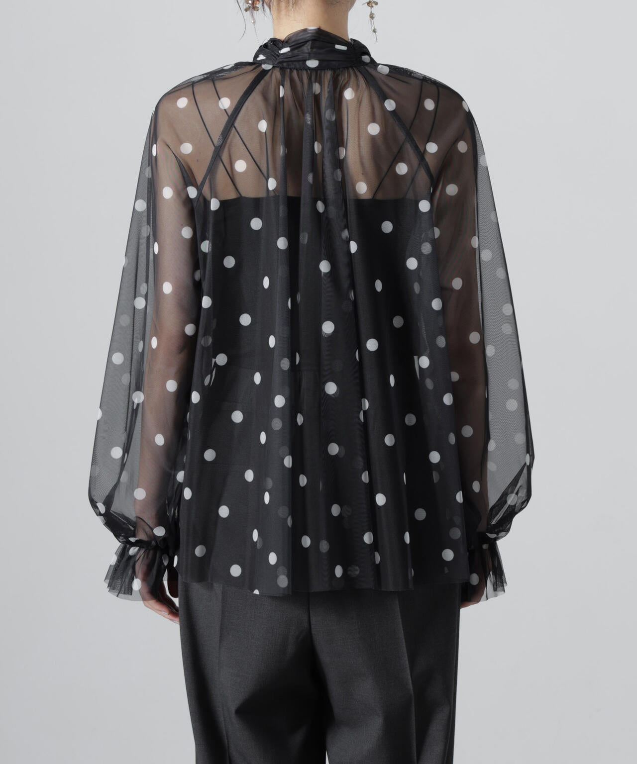 troisiemechaco/DOT×TULLE ブラウス(セットアップ可) 6716220011