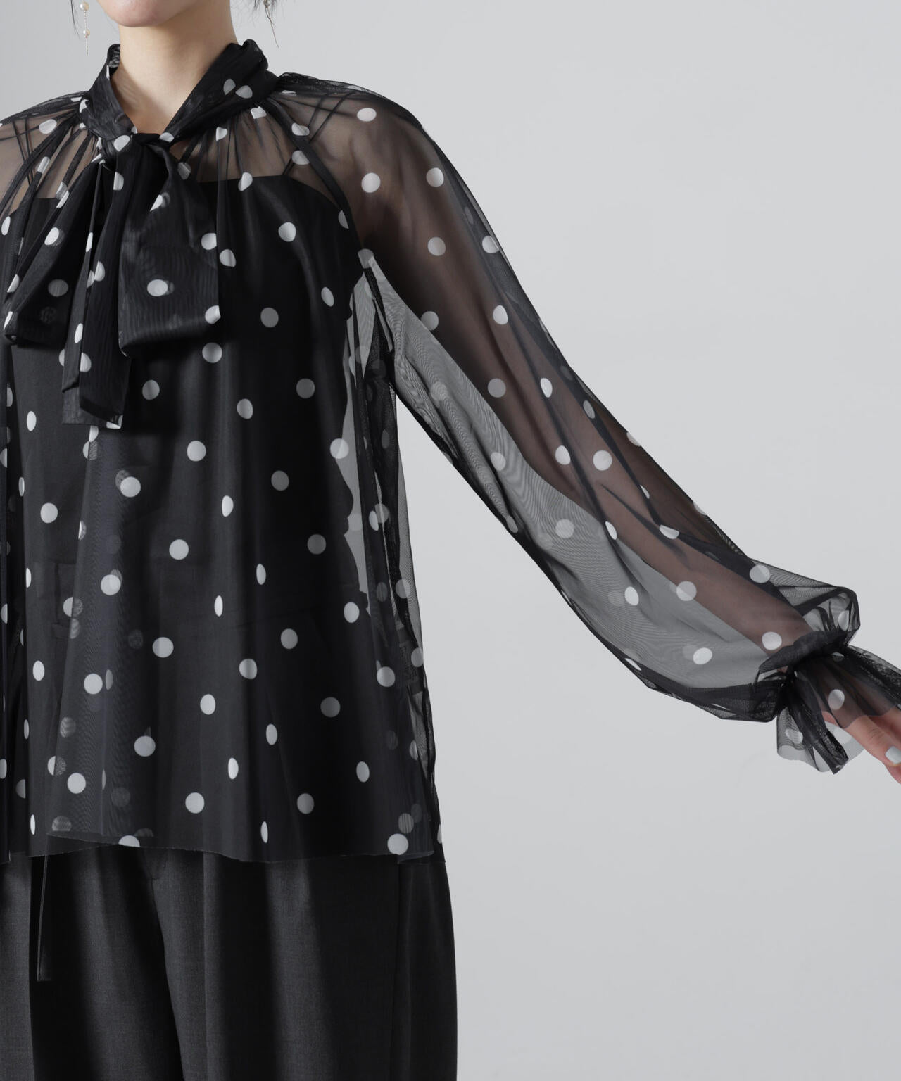 troisiemechaco/DOT×TULLE ブラウス(セットアップ可) 6716220011