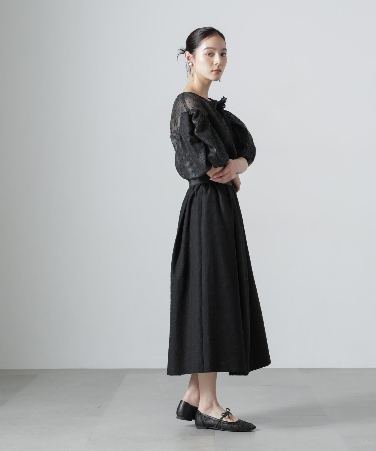 troisiemechaco/SEER PUFFY JAQUARD ブラウス 6716221002