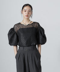 troisiemechaco/SEER PUFFY JAQUARD ブラウス
