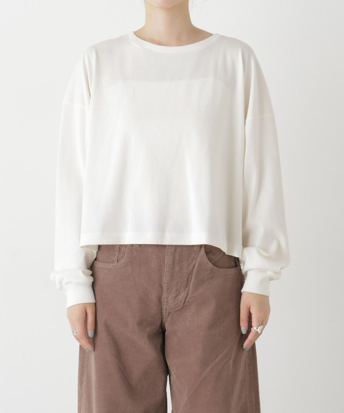 Hanes/1P SHIRO for HER クロップドワイドT 6716223009