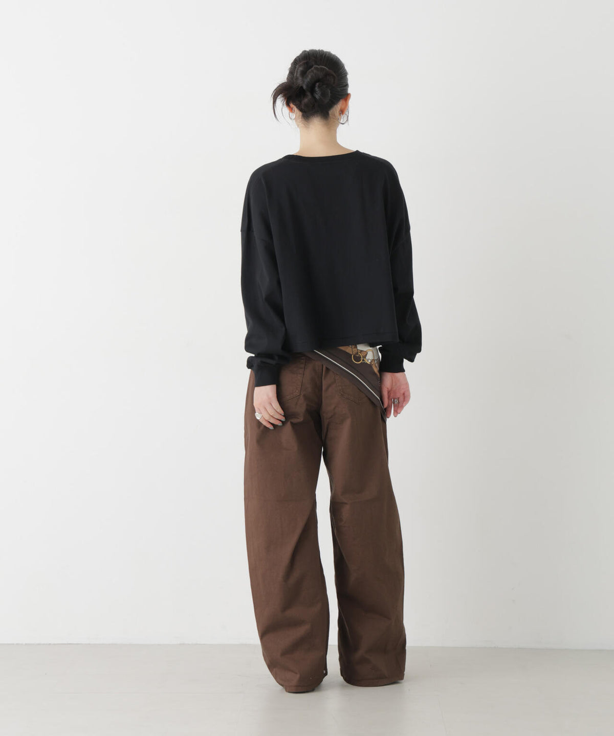 Hanes/1P KURO for HER クロップドワイドT 6716223010