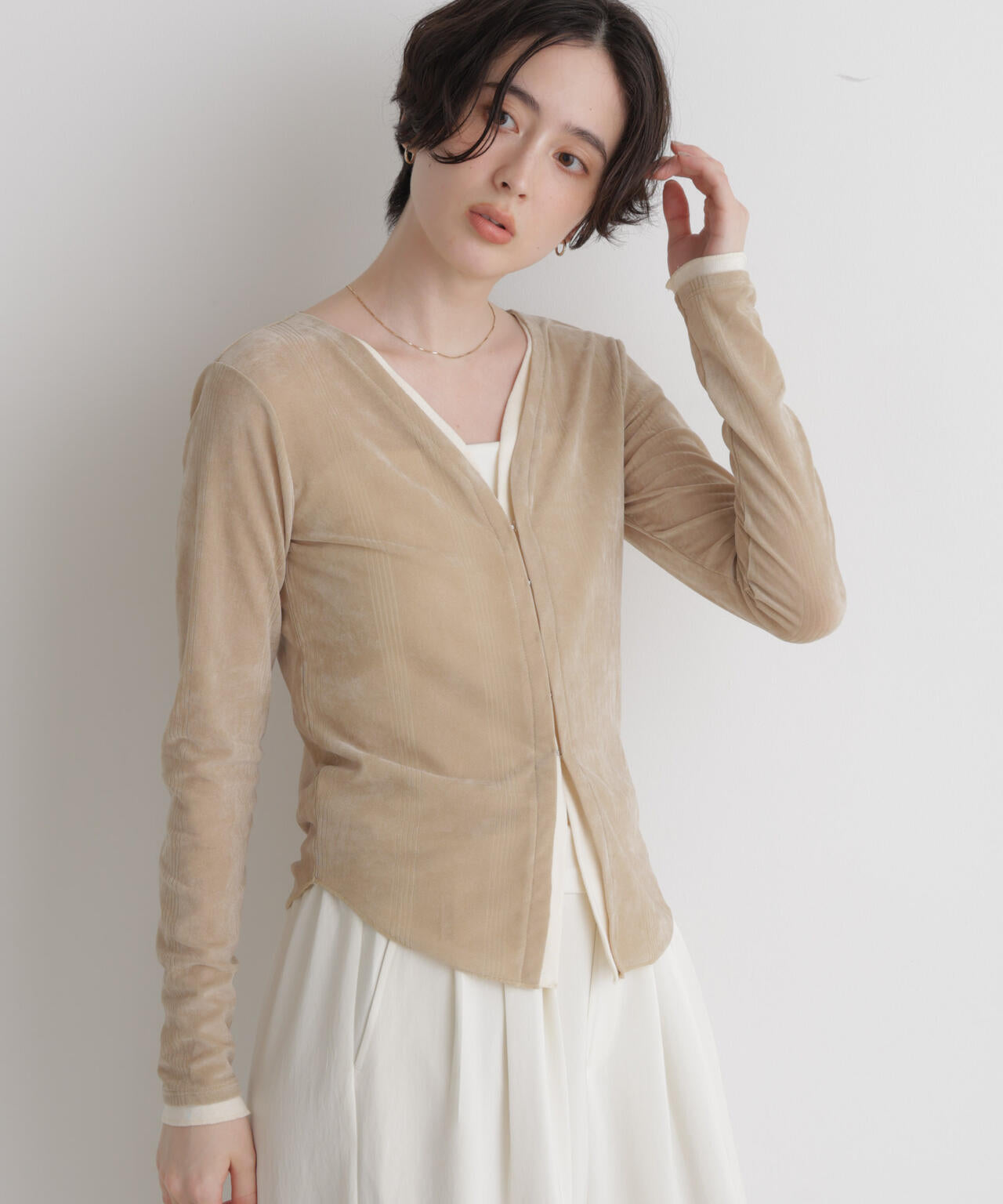 Robert P. Miller/別注 フロッキーメッシュカーデ 6716223012