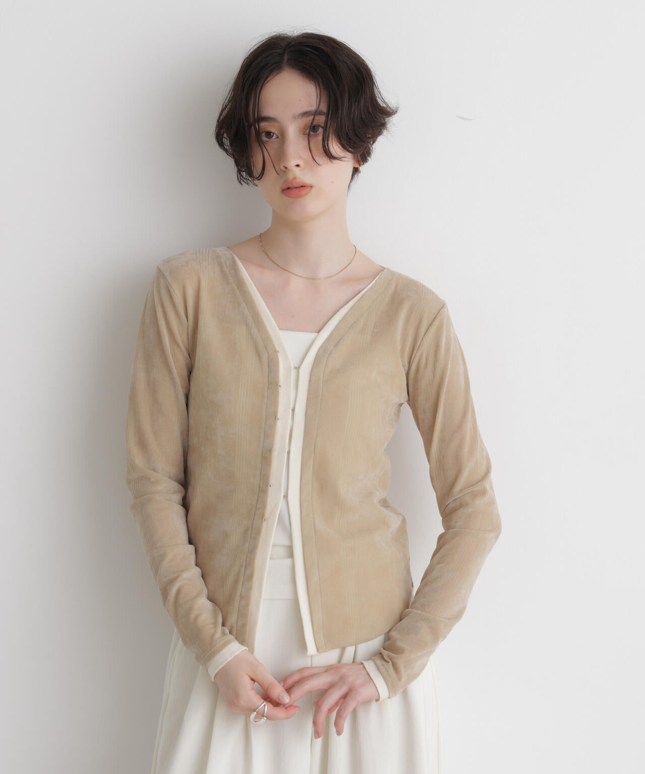 Robert P. Miller/別注 フロッキーメッシュカーデ 6716223012