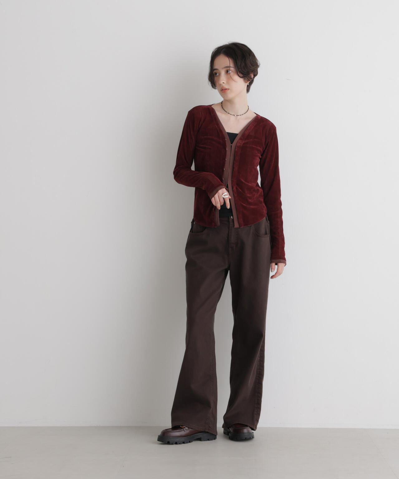 Robert P. Miller/別注 フロッキーメッシュカーデ 6716223012