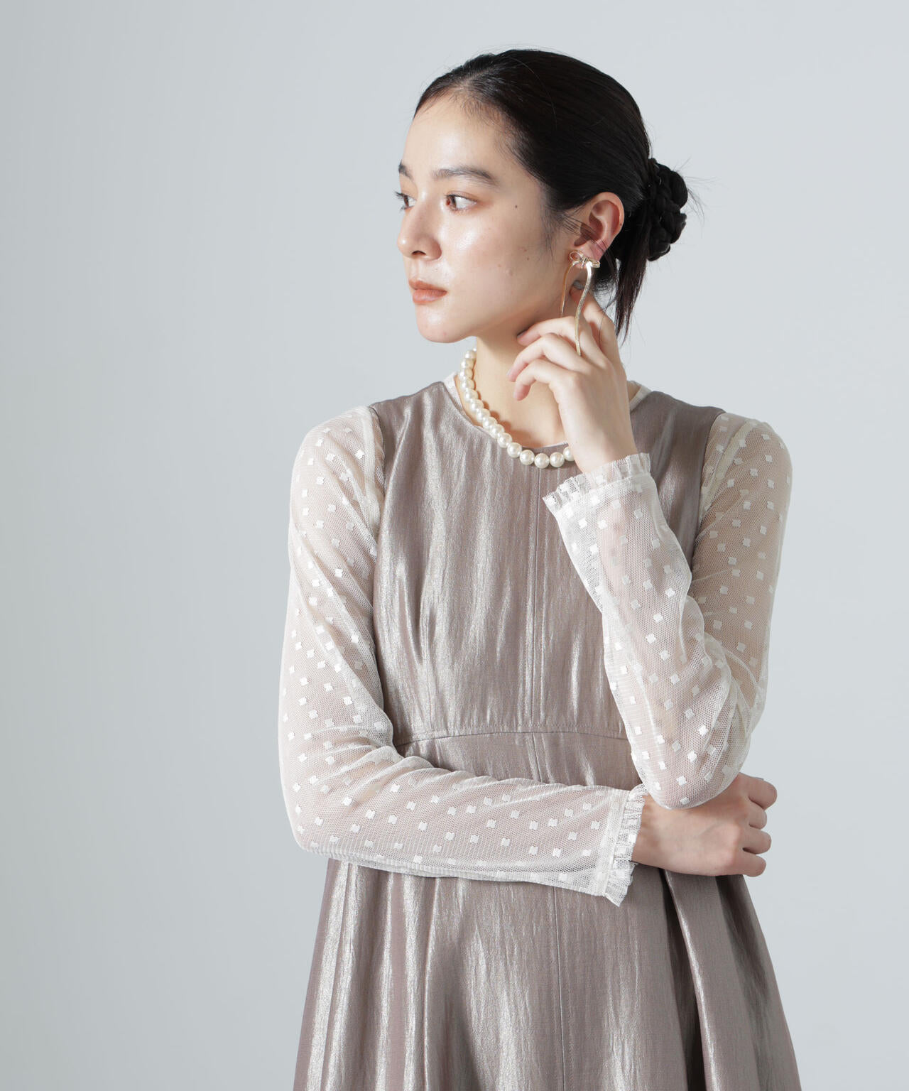 troisiemechaco/DOT×TULLE LACE トップス 6716223038