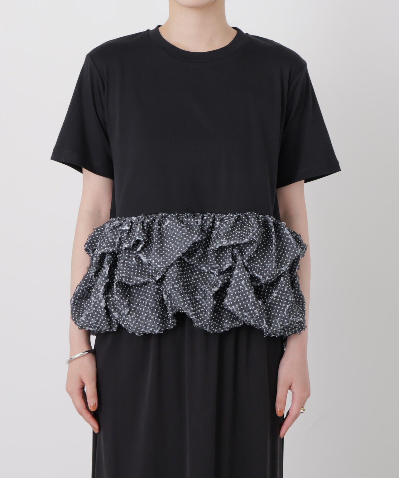 troisiemechaco/DOT TULLE LACE×JERSEY トップス 6716224007