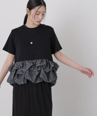 troisiemechaco/DOT TULLE LACE×JERSEY トップス