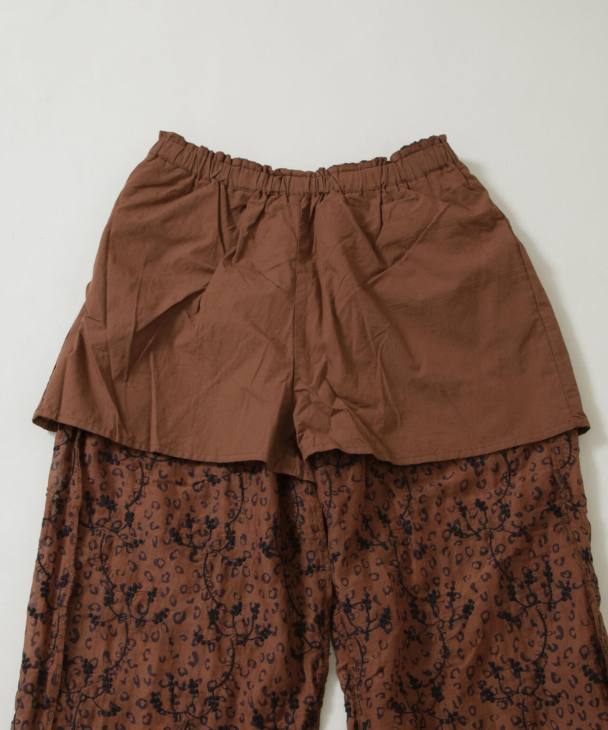 crinkle crinkle crinkle/3D embroidery leopard pants(セットアップ可) 6716227006