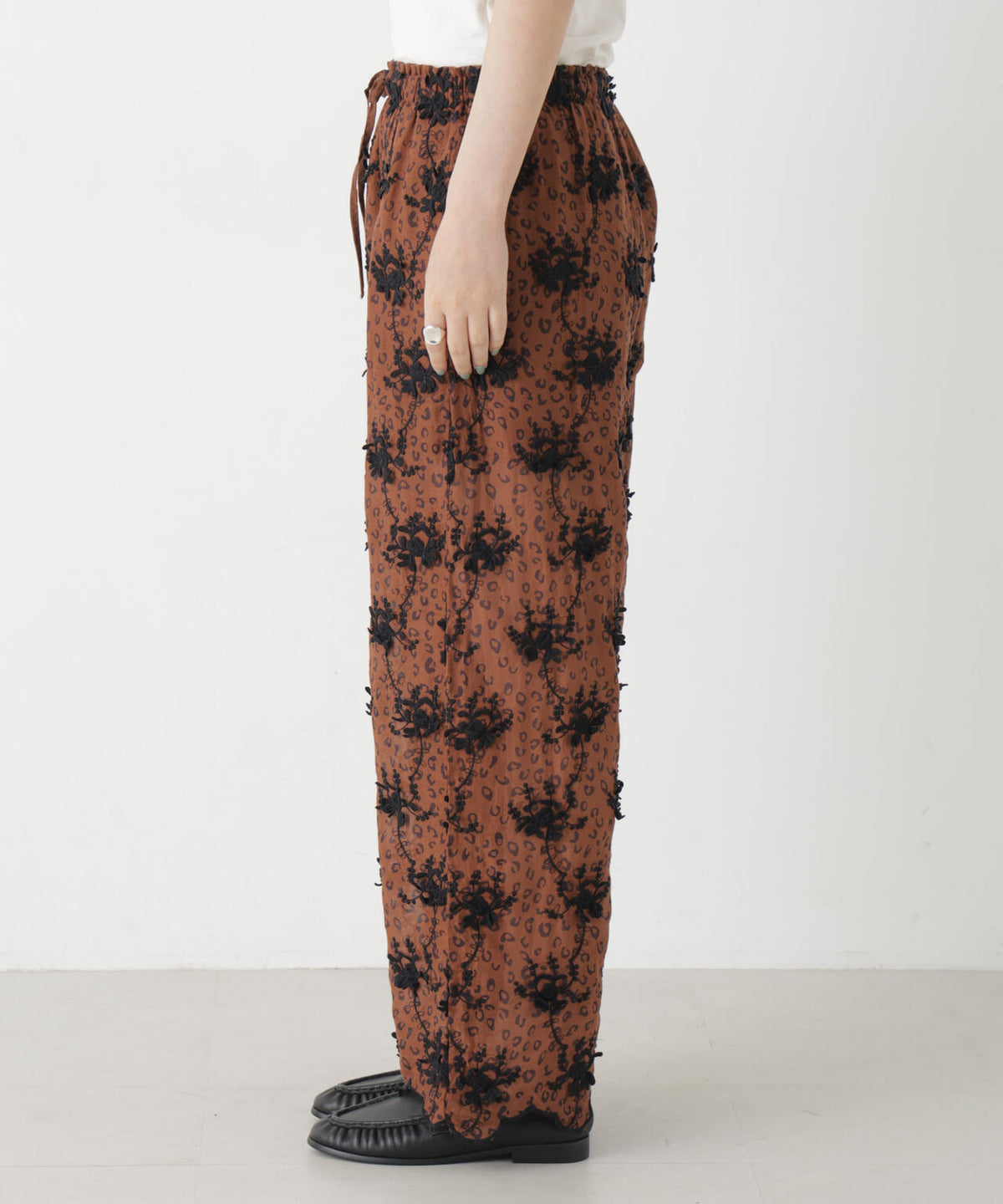 crinkle crinkle crinkle/3D embroidery leopard pants(セットアップ可) 6716227006