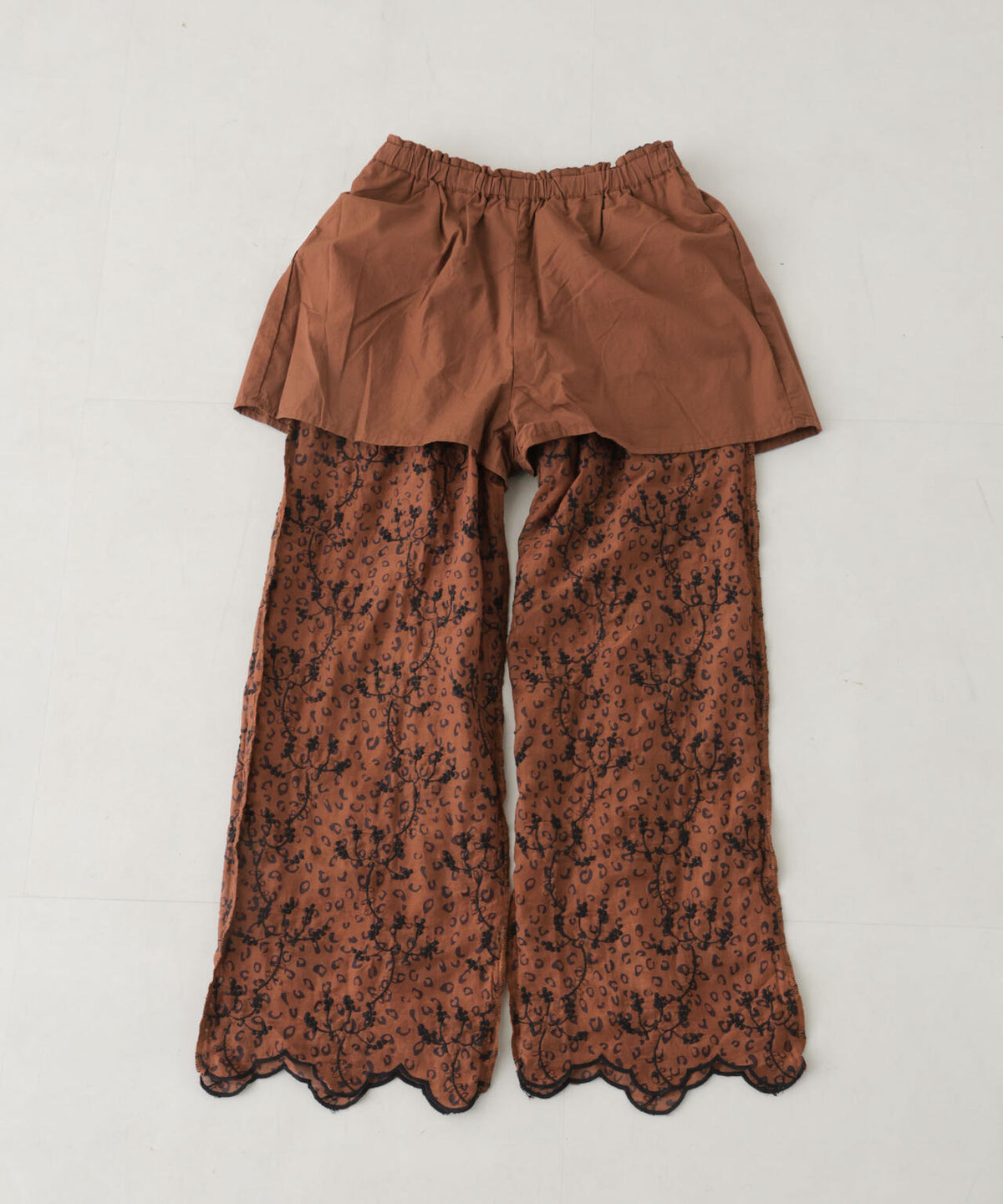 crinkle crinkle crinkle/3D embroidery leopard pants(セットアップ可) 6716227006