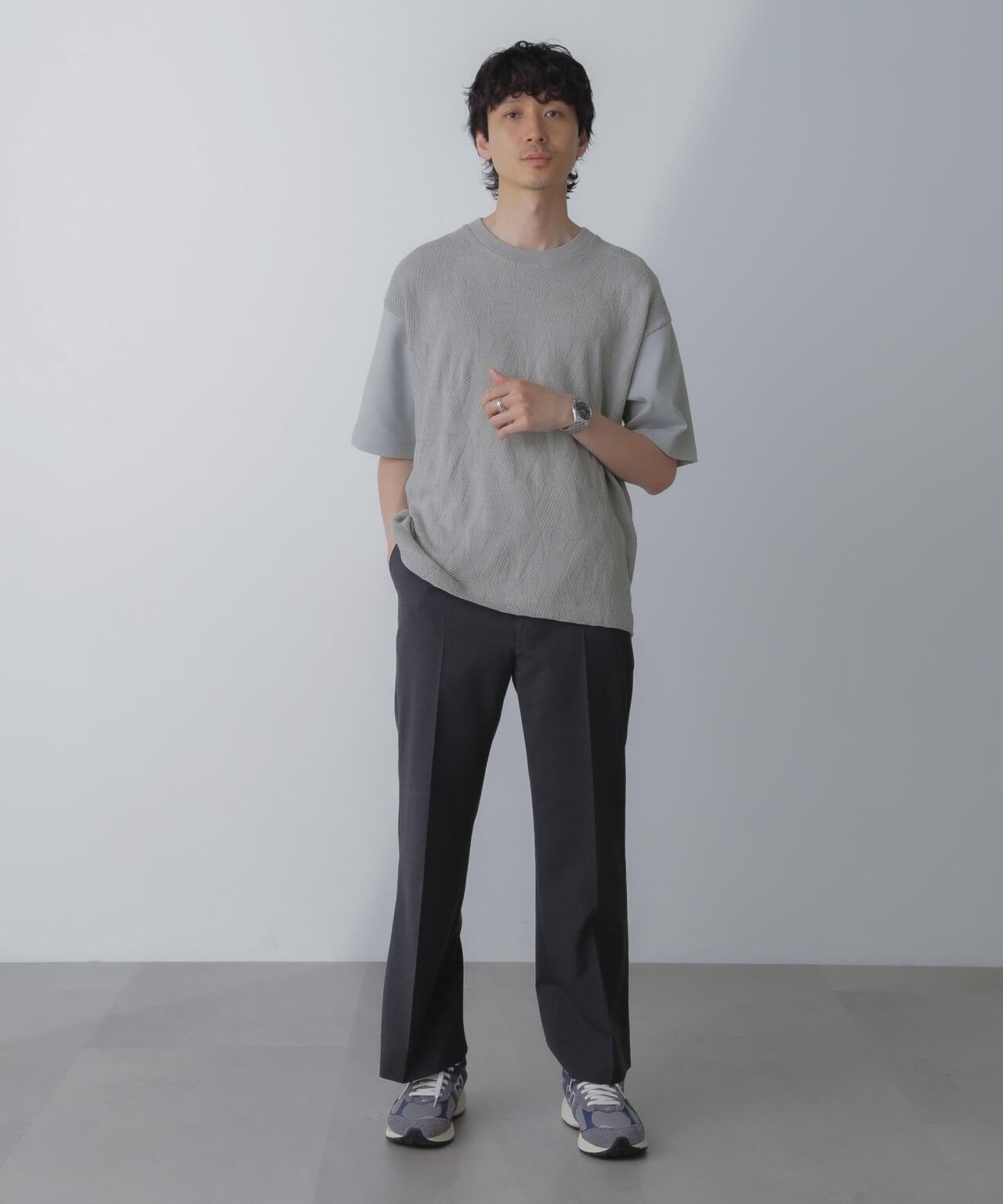 ツートーン切り替えTシャツ 半袖 6724124224
