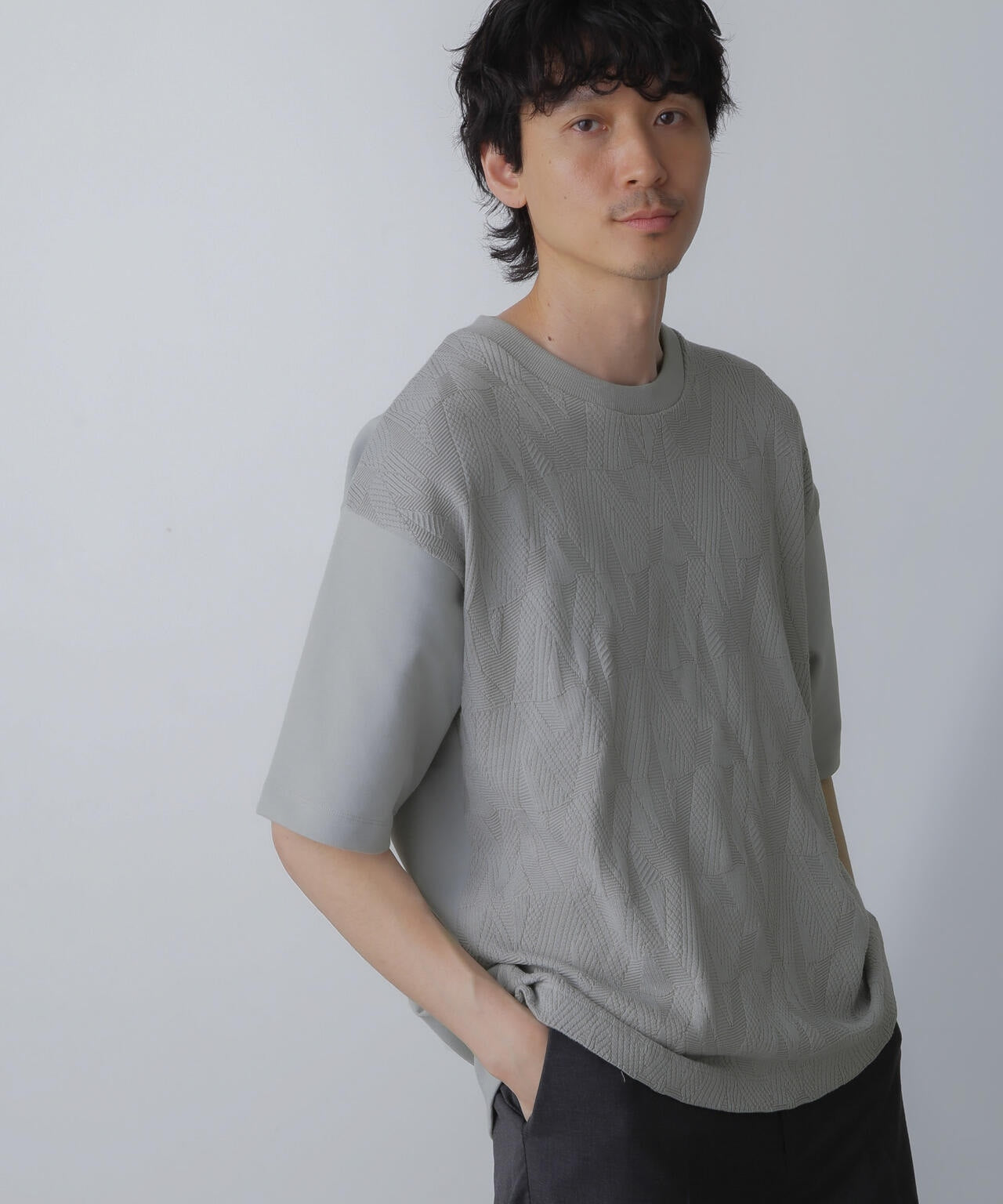 ツートーン切り替えTシャツ 半袖 6724124224